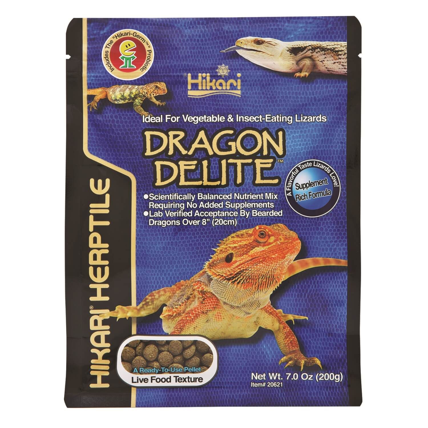 Hikari Herptile Dragon Delite Pellet Reptile Food For Insect & Vegetable-Eating Lizards