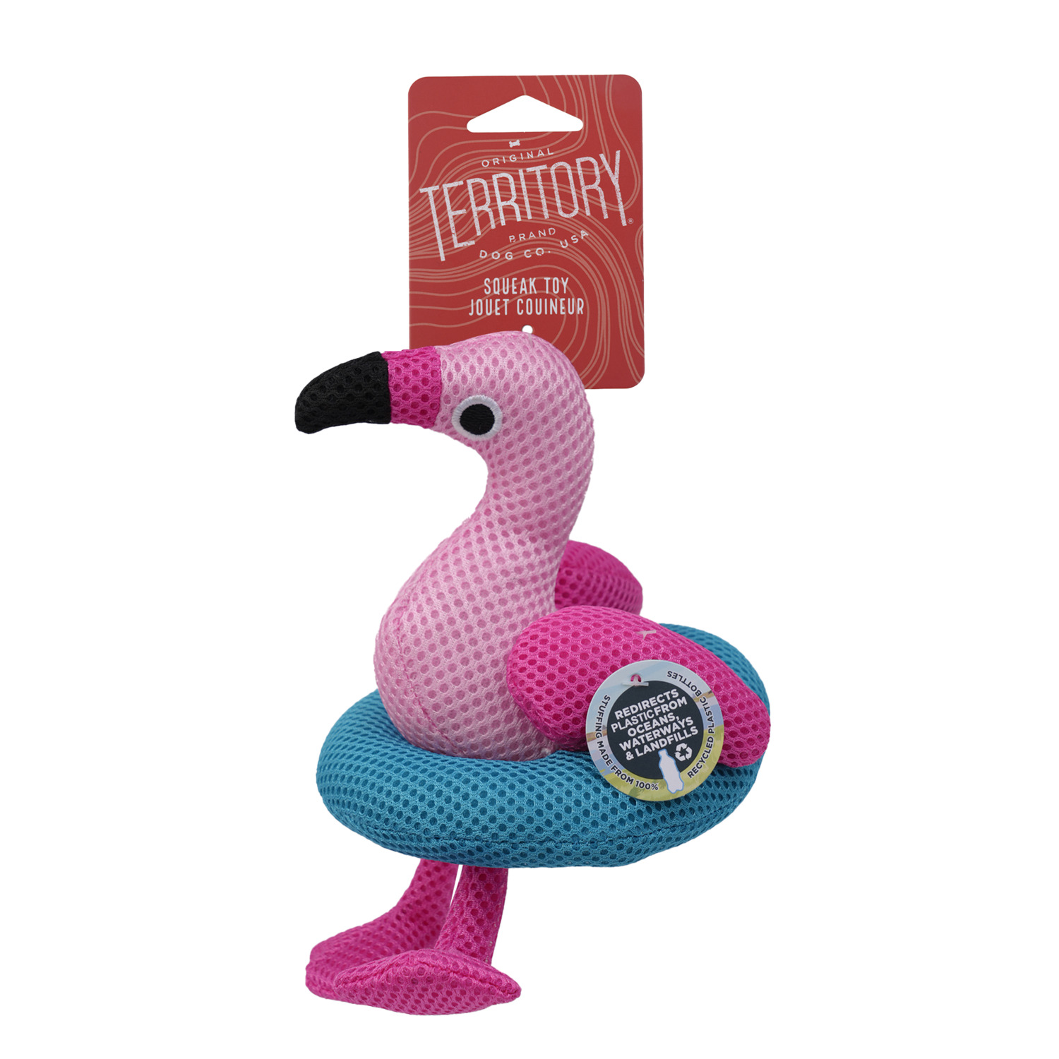 Territory Flamingo Floating Mesh Dog Toy