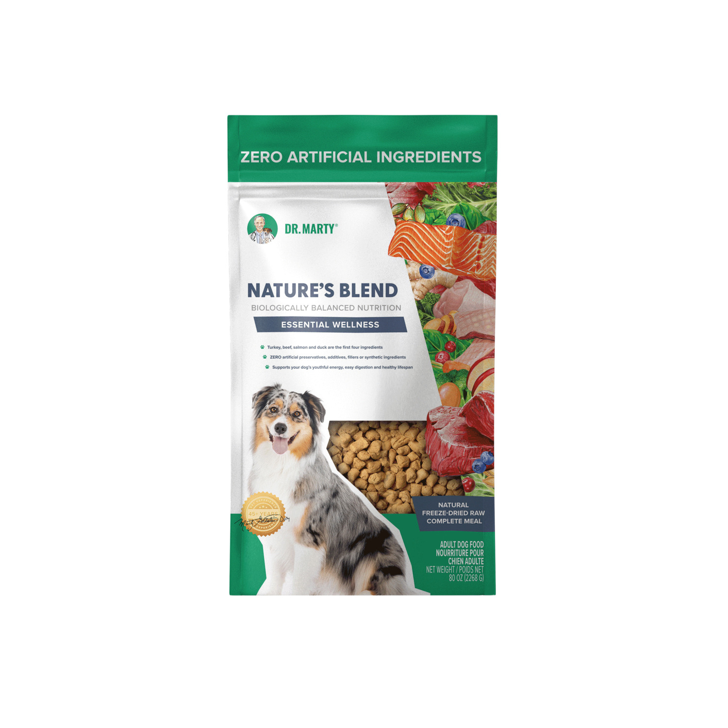 Dr. Marty Nature's Blend Essential Wellness Premium Freeze-Dried Raw Adult Dog Food, 16-Oz