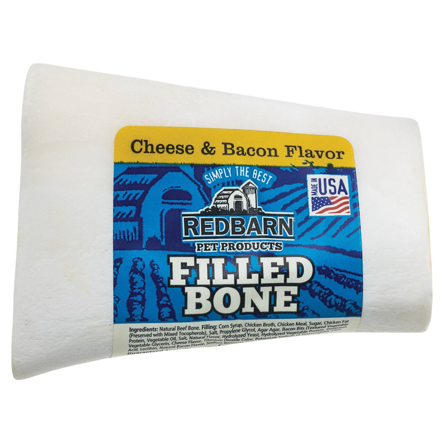 Redbarn Pet Products Naturals Filled Bone Dog Treat Cheese & Bacon