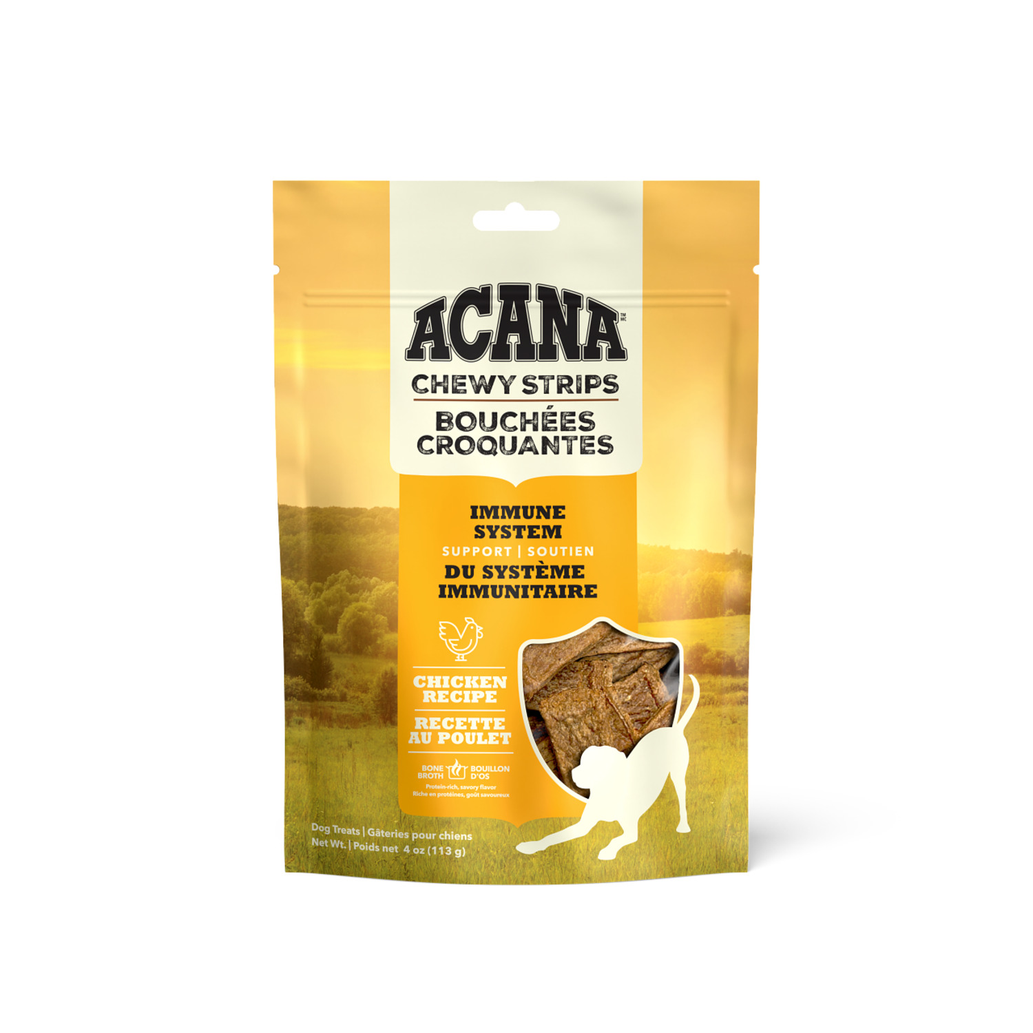 Acana Chewy Strips Immune System Support Dog Treats, Chicken Recipe, 4Oz