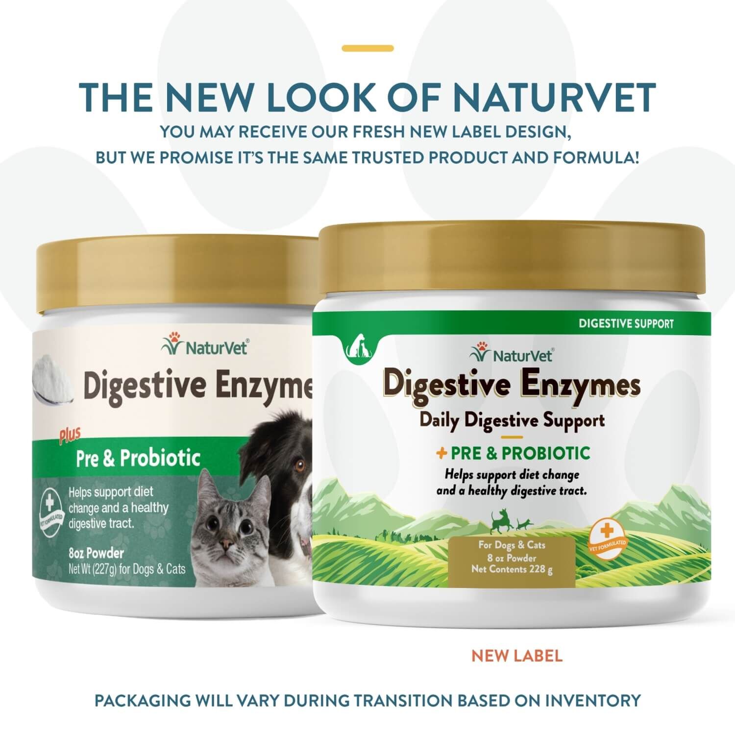 Naturvet Digestive Enzymes Plus Pre & Probiotics Powder Supplement For Dogs & Cats