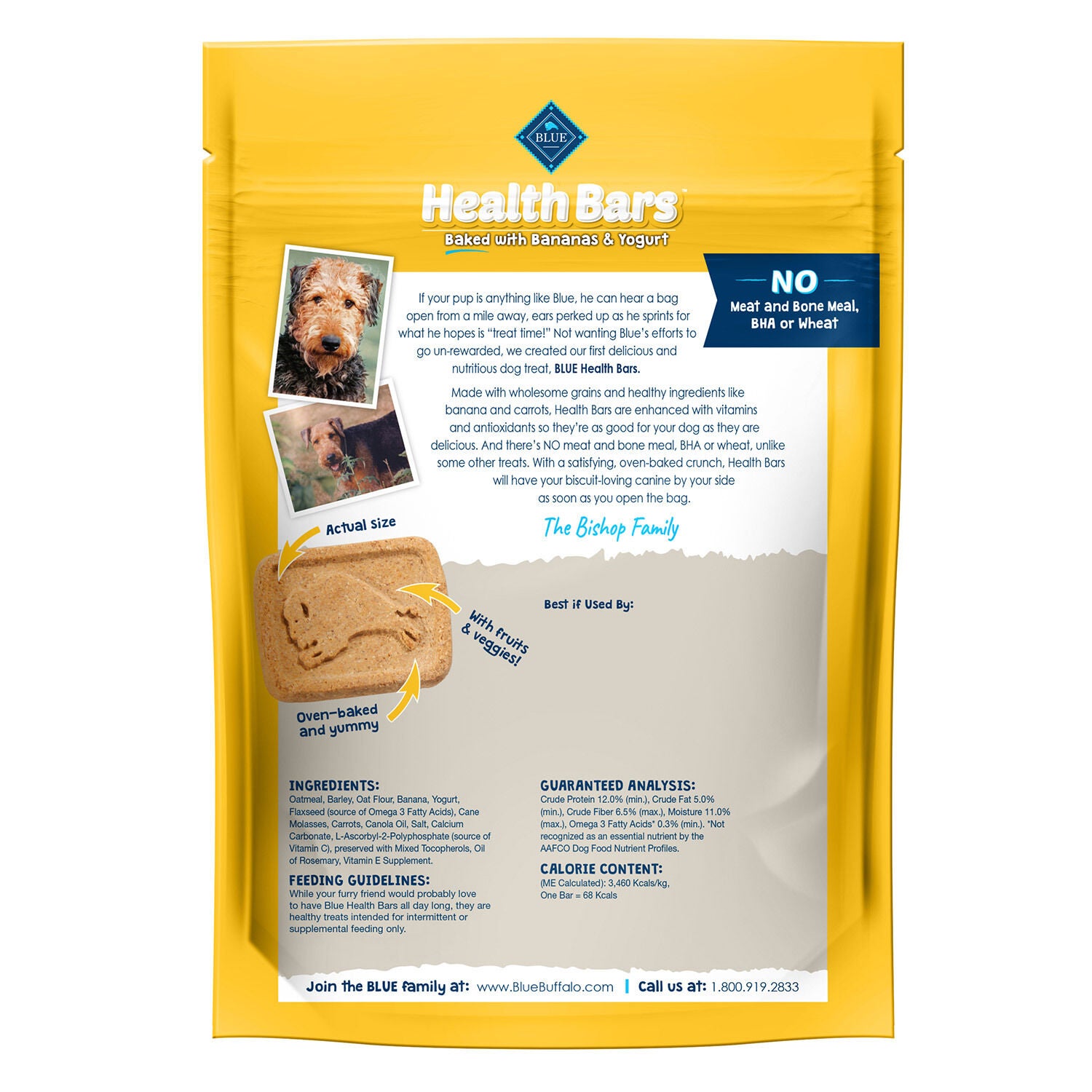 Blue Buffalo Health Bars Baked With Banana & Yogurt Dog Treats