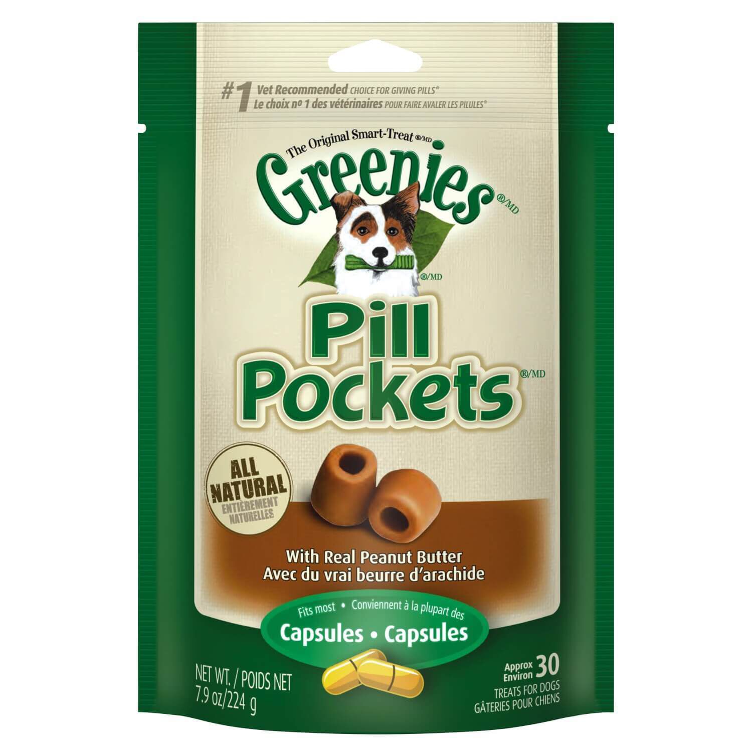 Greenies Pill Pockets With Real Peanut Butter Capsules Dog Treat