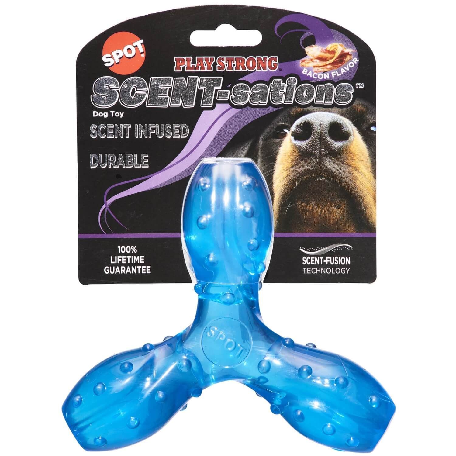 Spot Play Strong Scent-Sation Trident Bacon Flavored Dog Toy