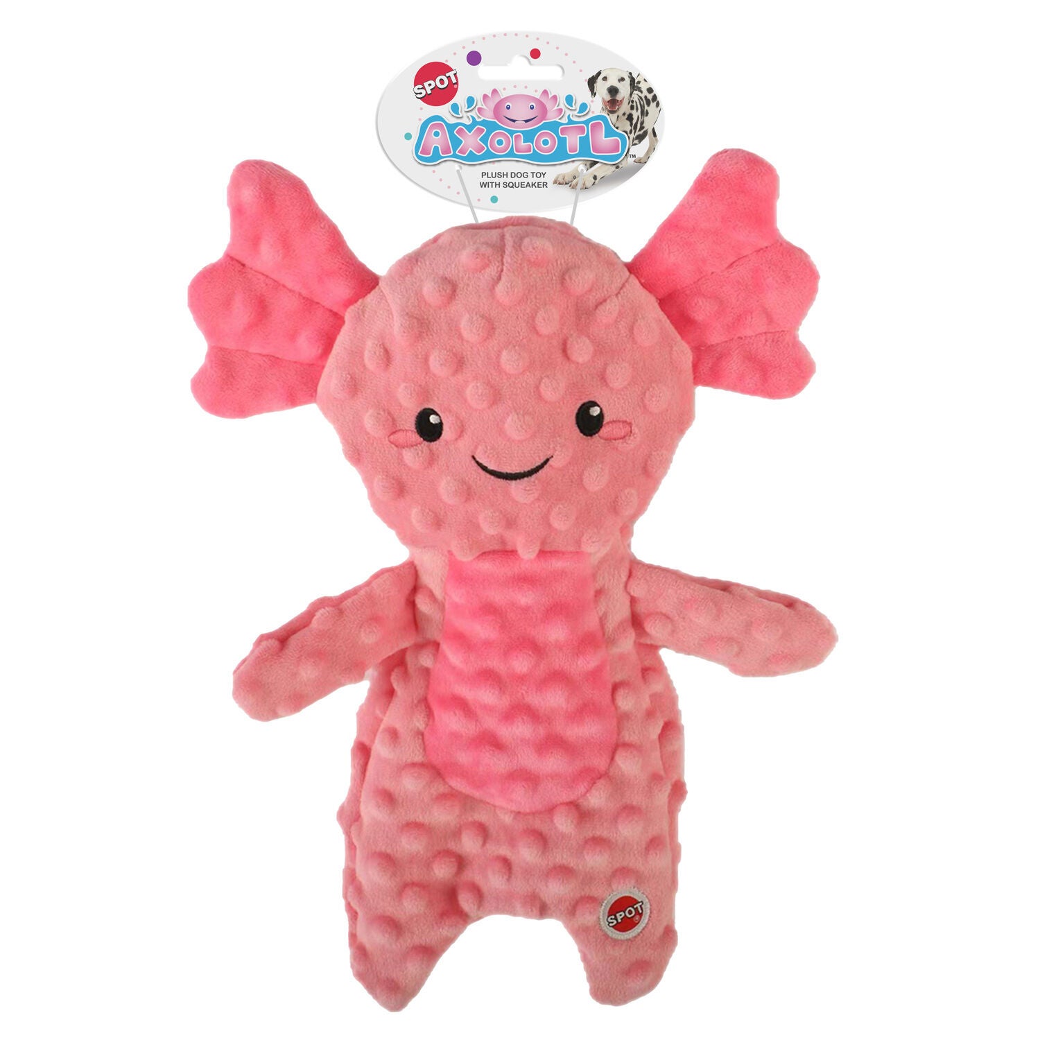 Spot Axolotl Plush Squeaky Stuffing-Free Dog Toy, 14", Assorted Colors