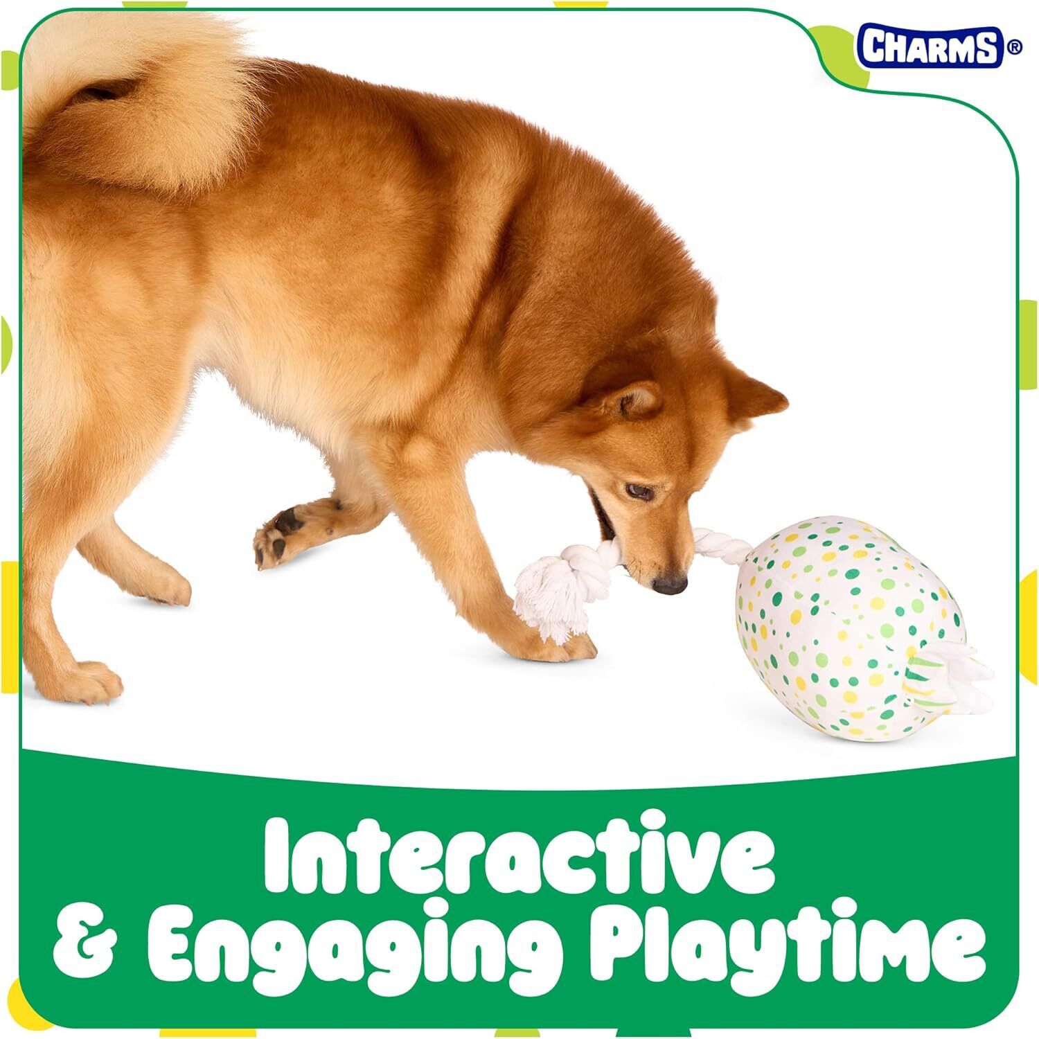 Tootsie Blow Pop Plush Squeaky Rope, Tug & Toss Large Dog Toy, 20"