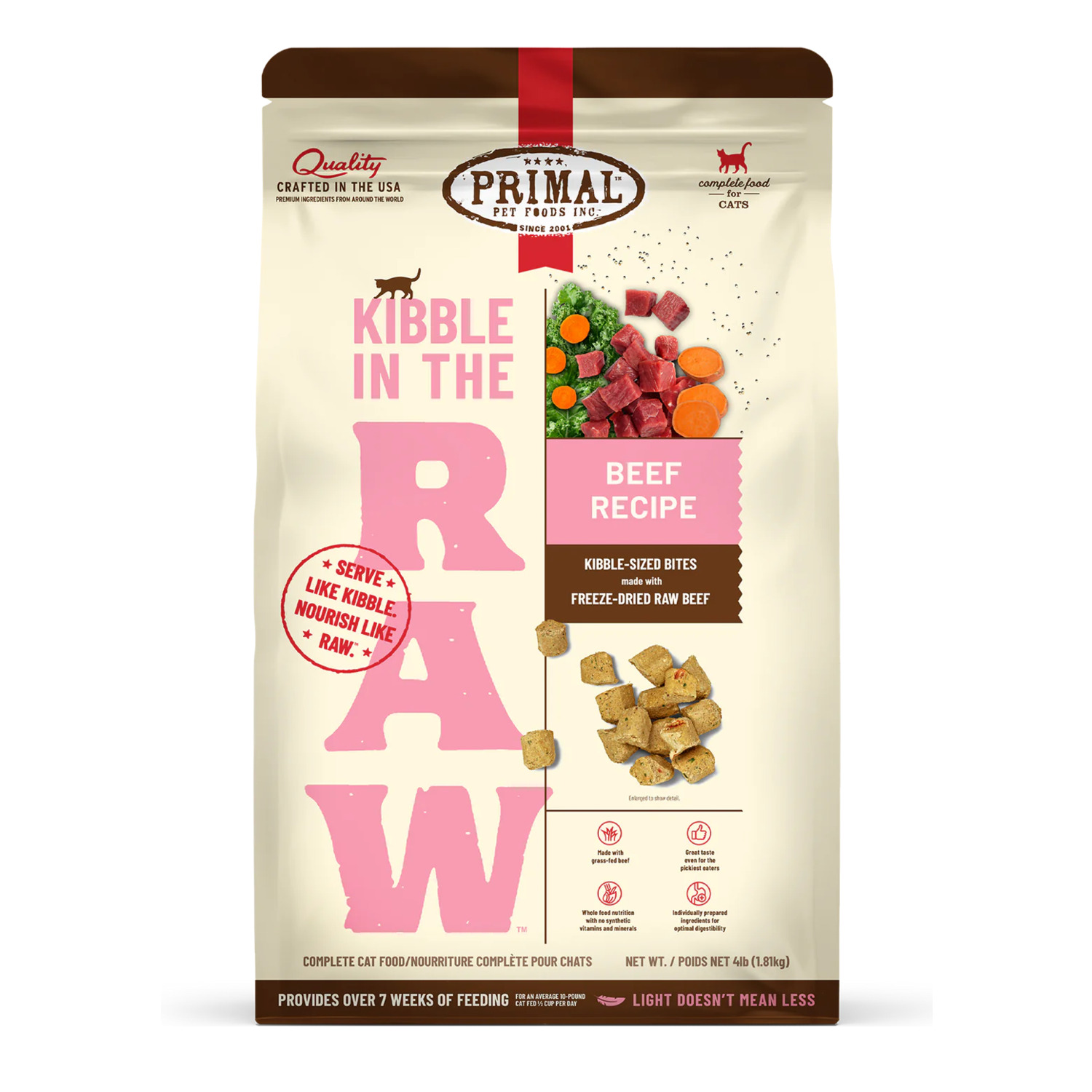 Primal Kibble In The Raw Beef Recipe Freeze-Dried Cat Food