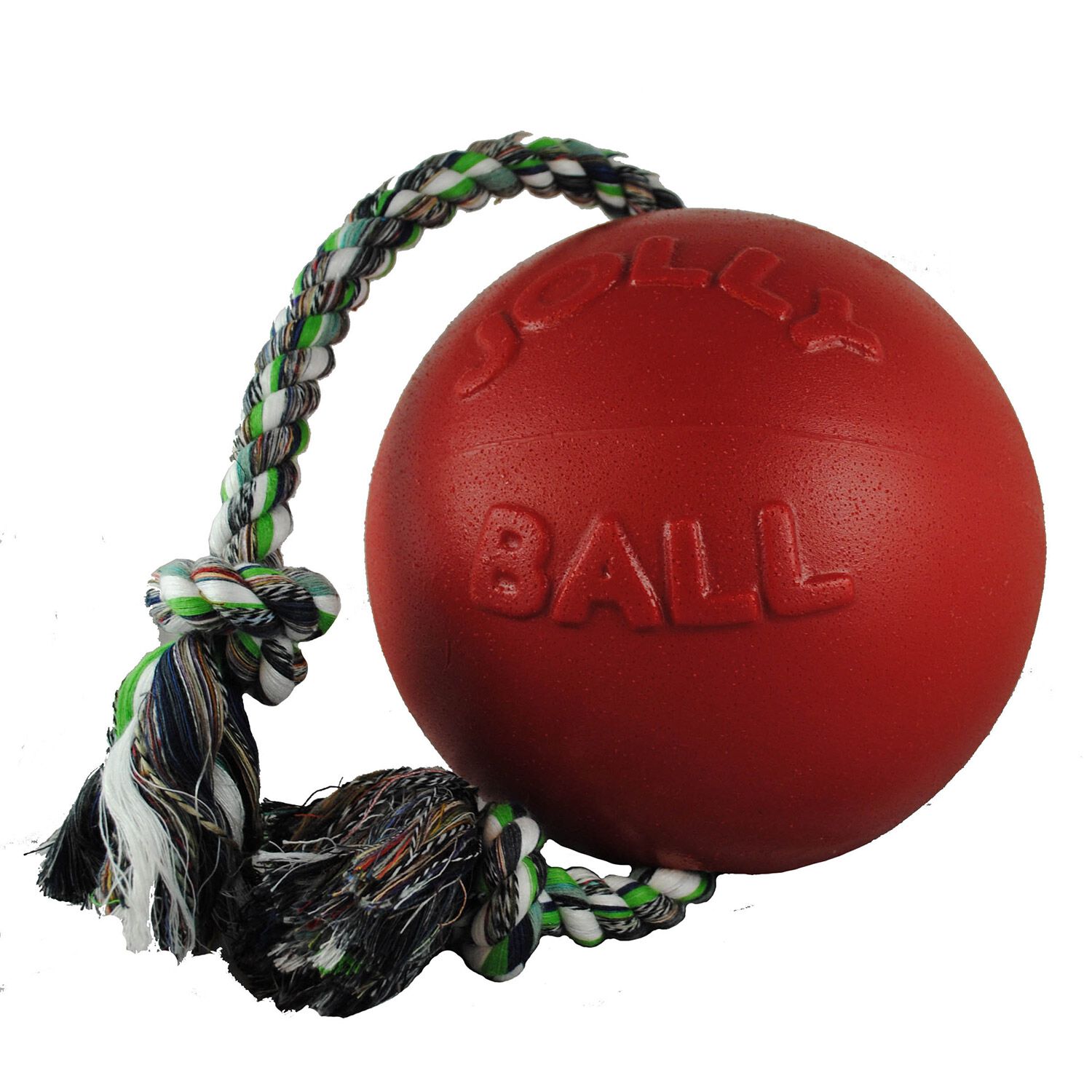 Jolly Pets Romp-N-Roll Durable Dog Toy, 8", Red