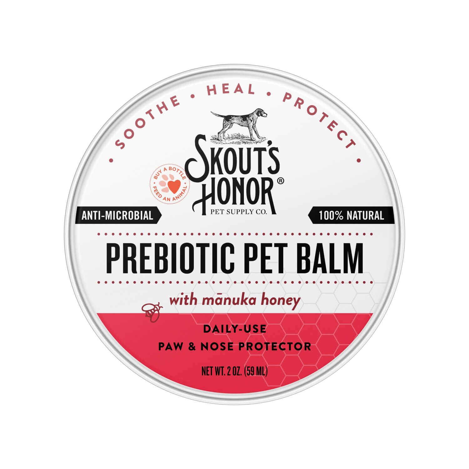 Skouts Honor Probiotic Pet Balm Paw & Nose Protector For Dogs & Cats, 2-Oz