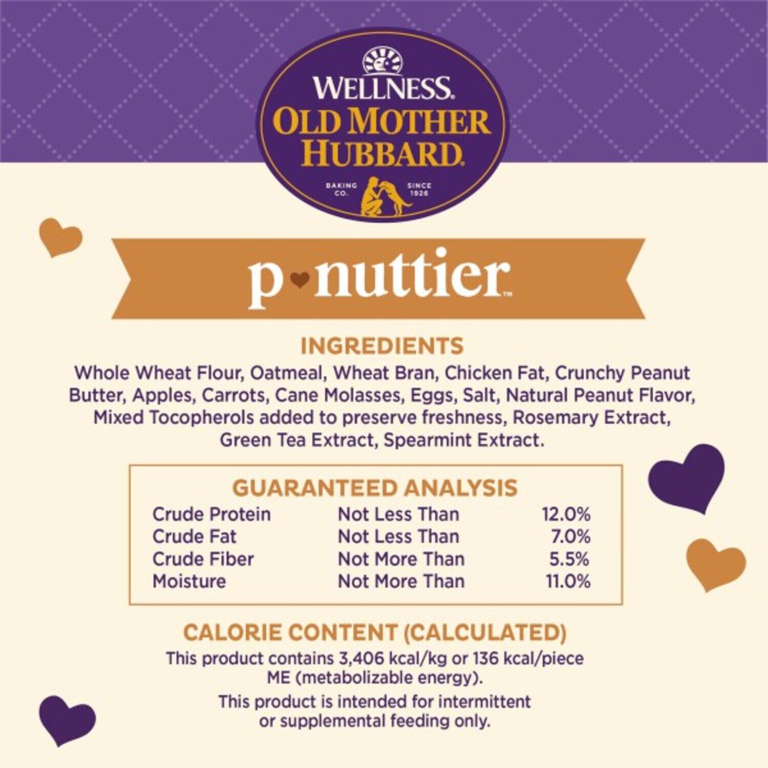 Old Mother Hubbard Wellness P-Nuttier Value Box Natural Large Oven-Baked Biscuits Dog Treats, 6Lb