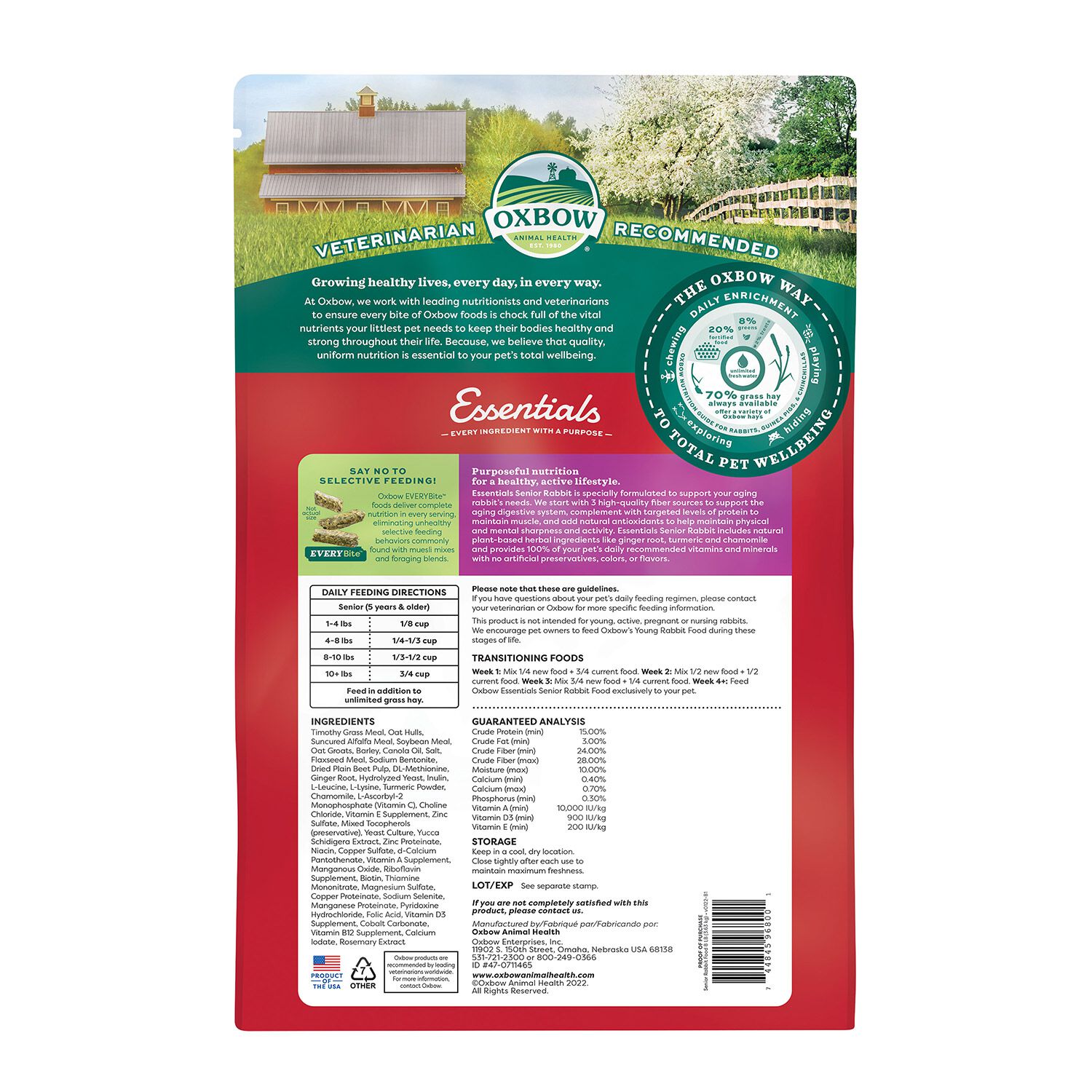 Oxbow Essentials Senior Rabbit Food