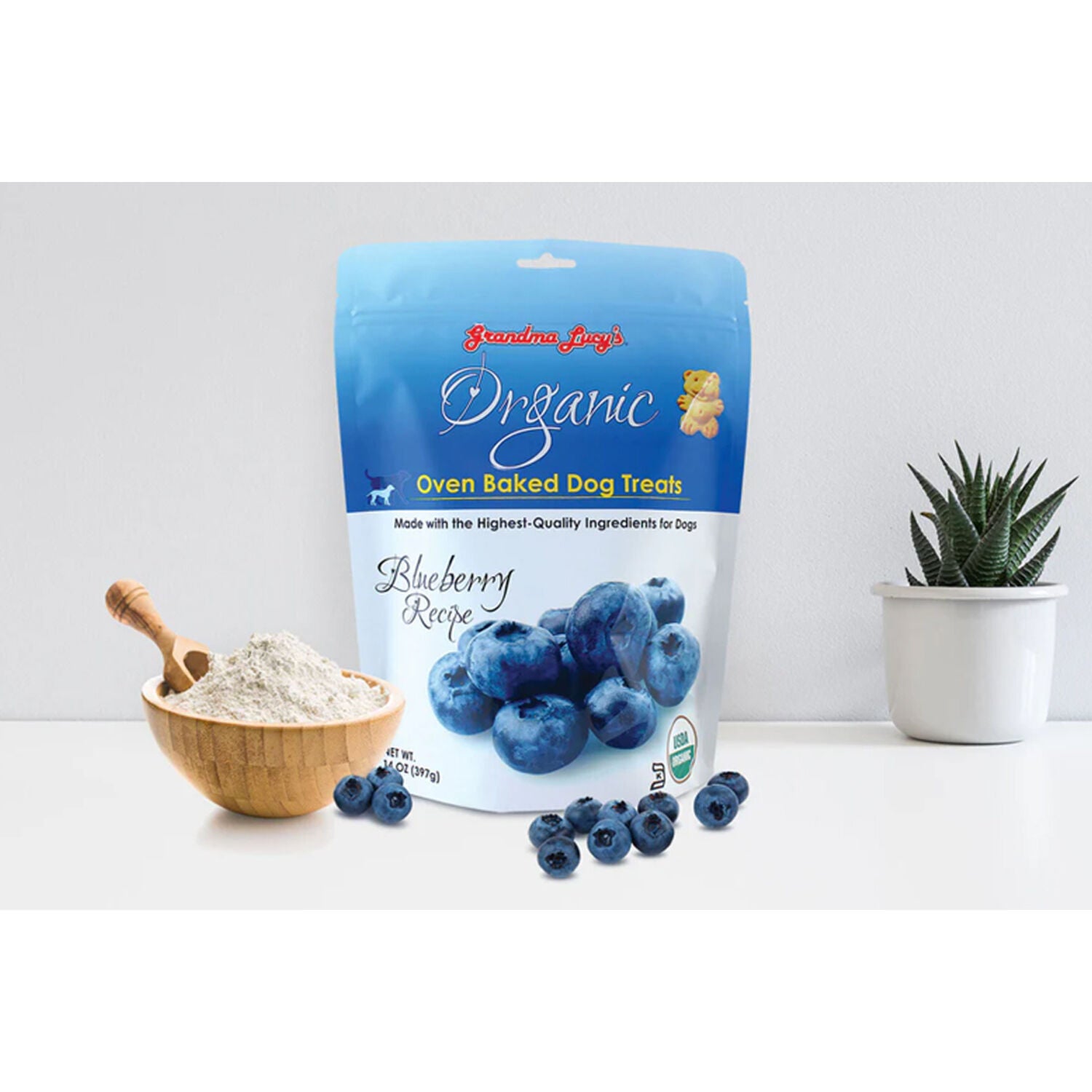 Grandma Lucys Organic Baked Dog Treats, Blueberry - 14Oz