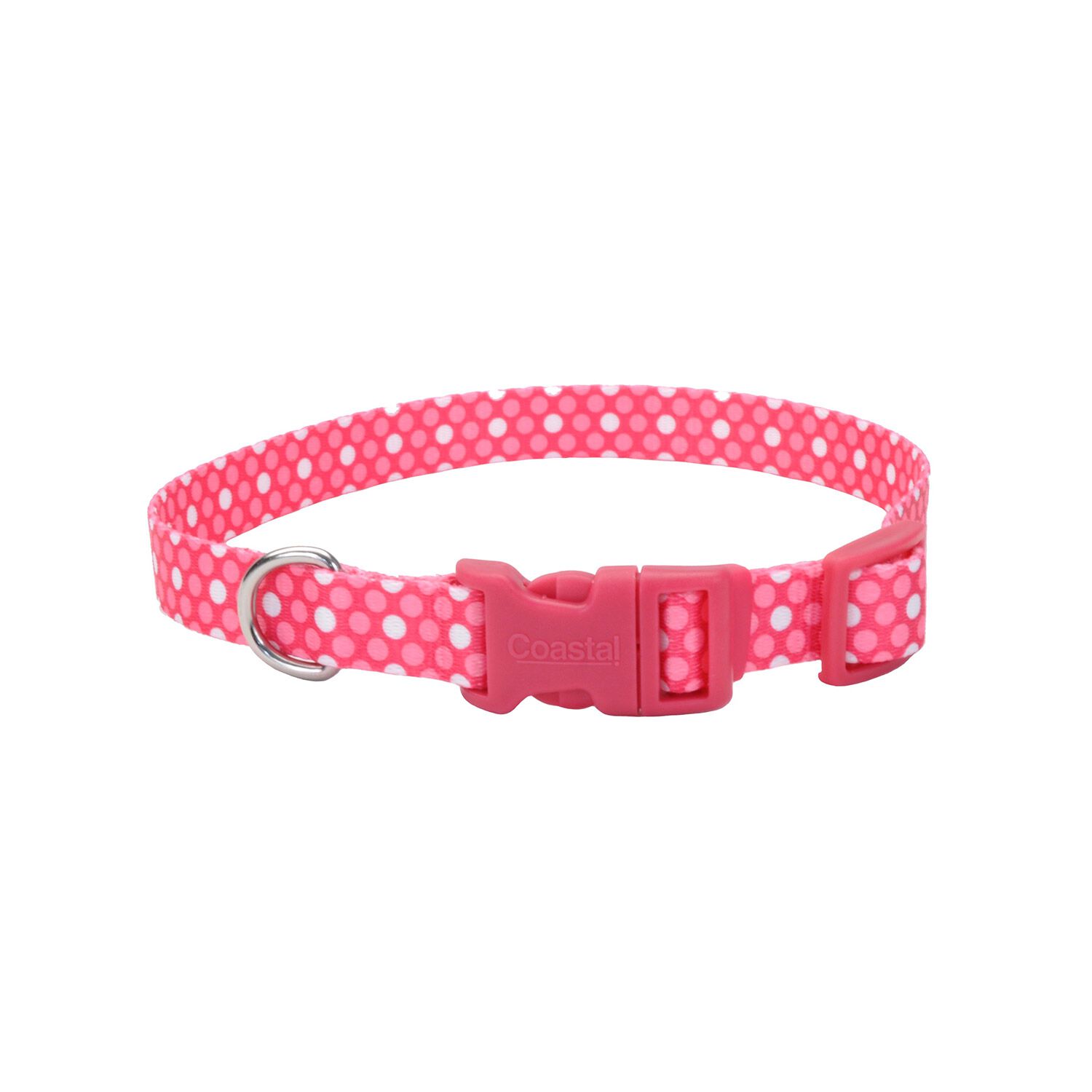 Coastal Pet Products Pet Attire Styles Adjustable Dog Collar - Pink Dot