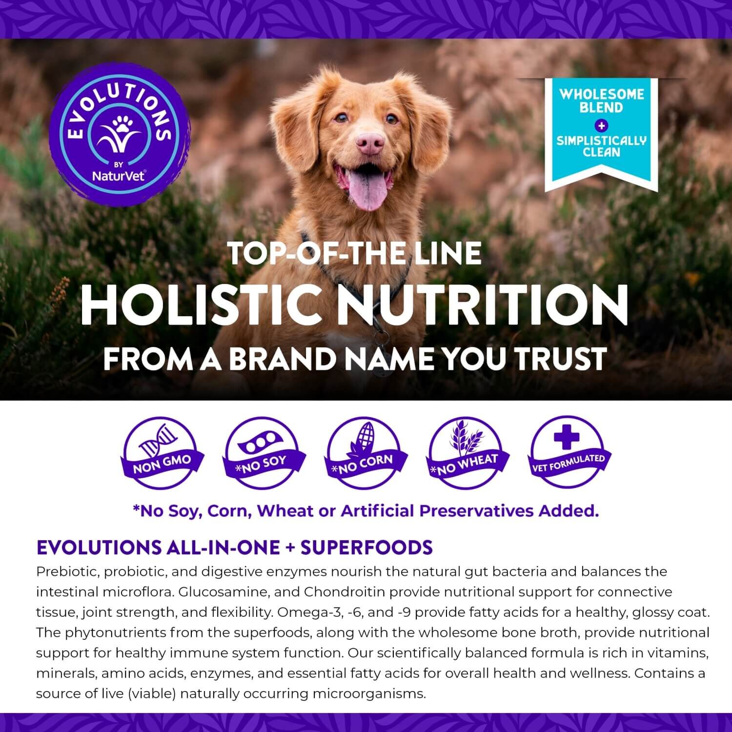 Naturvet Evolutions All-In-One + Superfoods Soft Chew Supplement For Dogs