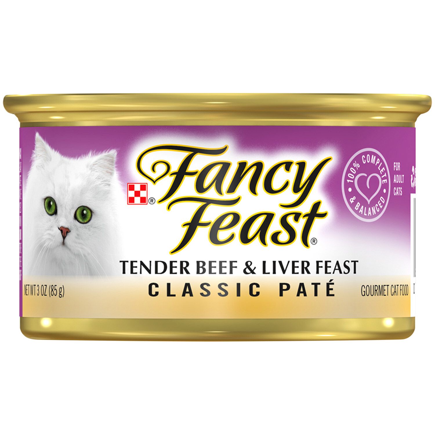 Fancy Feast Tender Beef & Liver Feast Pate Classic Grain-Free Wet Cat Food