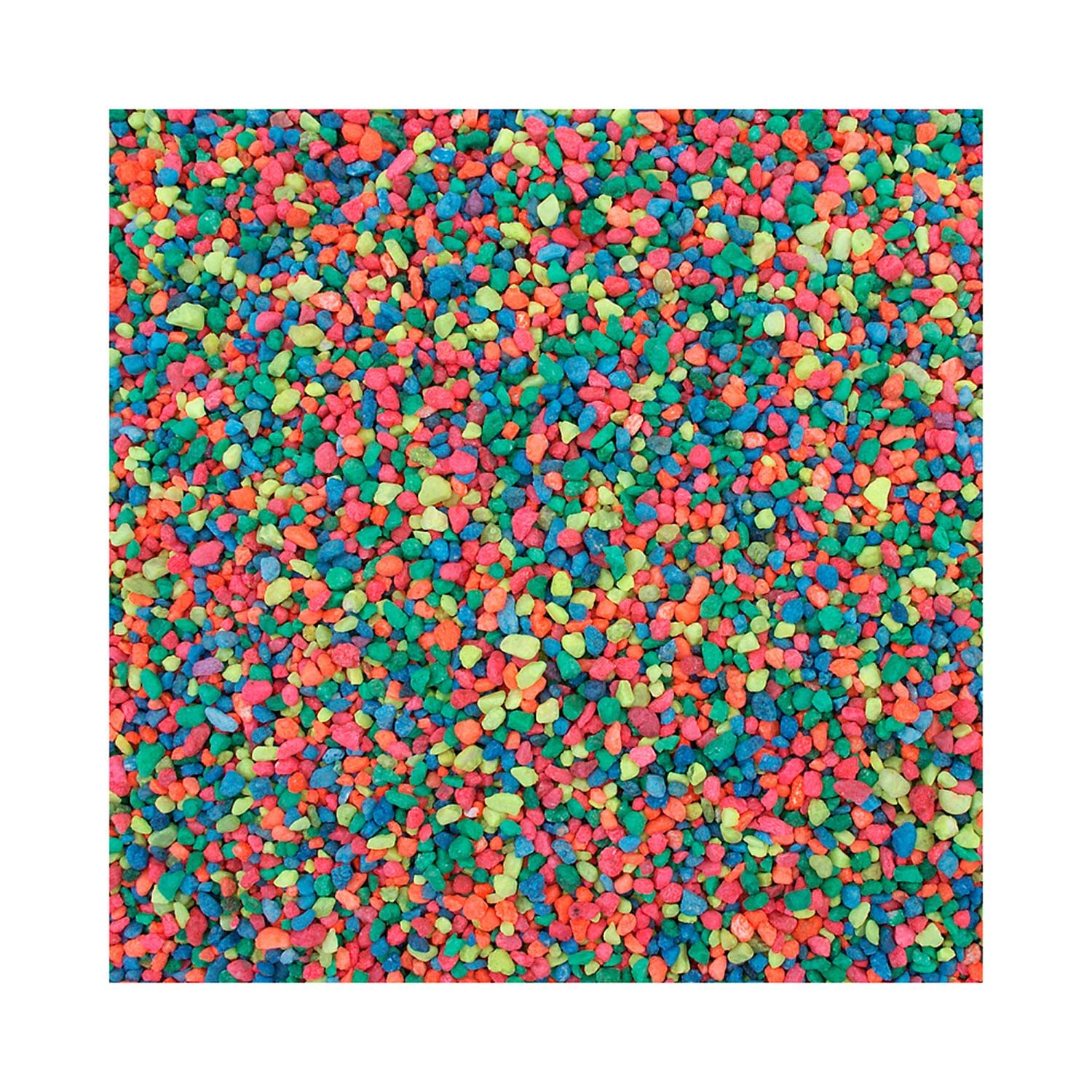 Pure Water Pebbles Aquarium Gravel, Neon Rainbow
