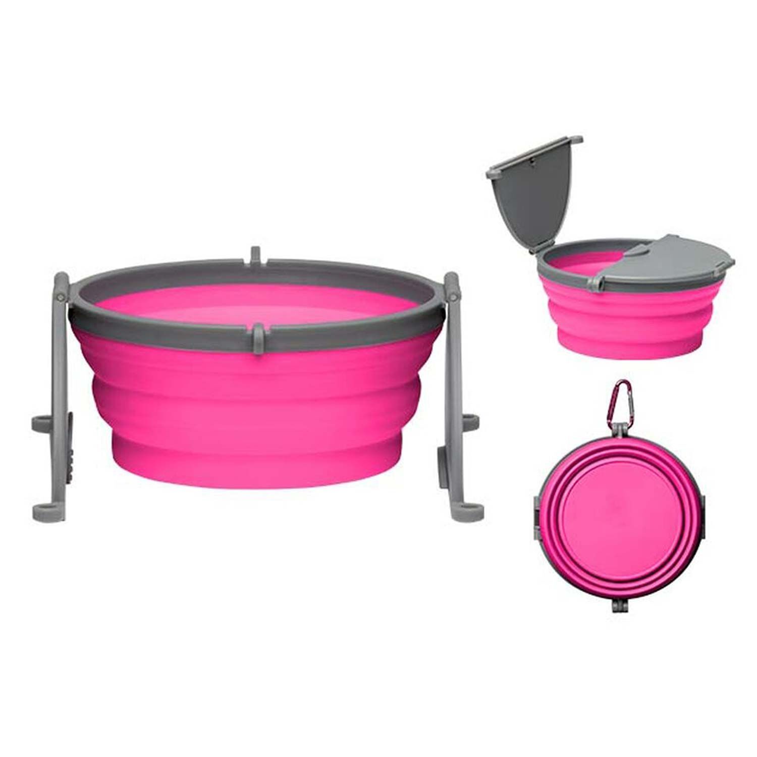 Bella Roma Travel Single Dog Bowl - Pink