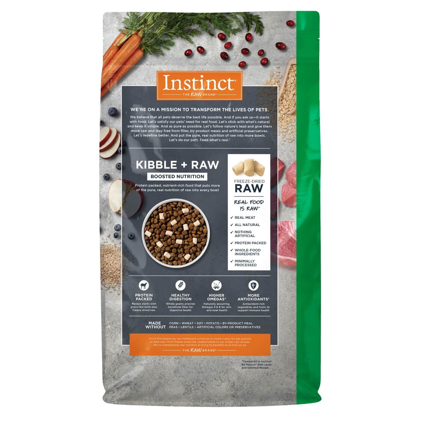 Instinct Raw Boost Whole Grain Real Lamb & Oatmeal Recipe Dry Dog Food, 3.5-Lb