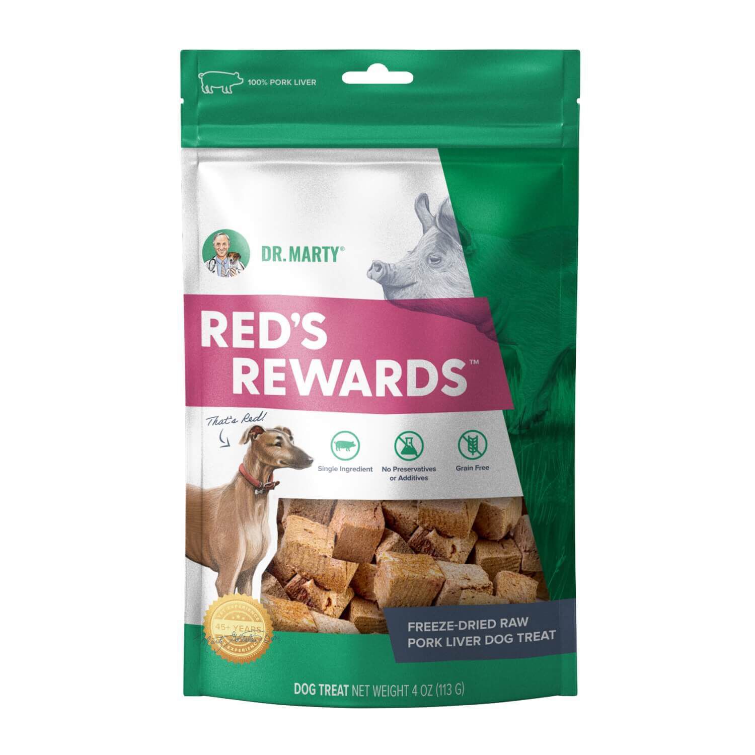 Dr. Marty Red's Rewards Freeze Dried Raw Pork Liver Dog Treats