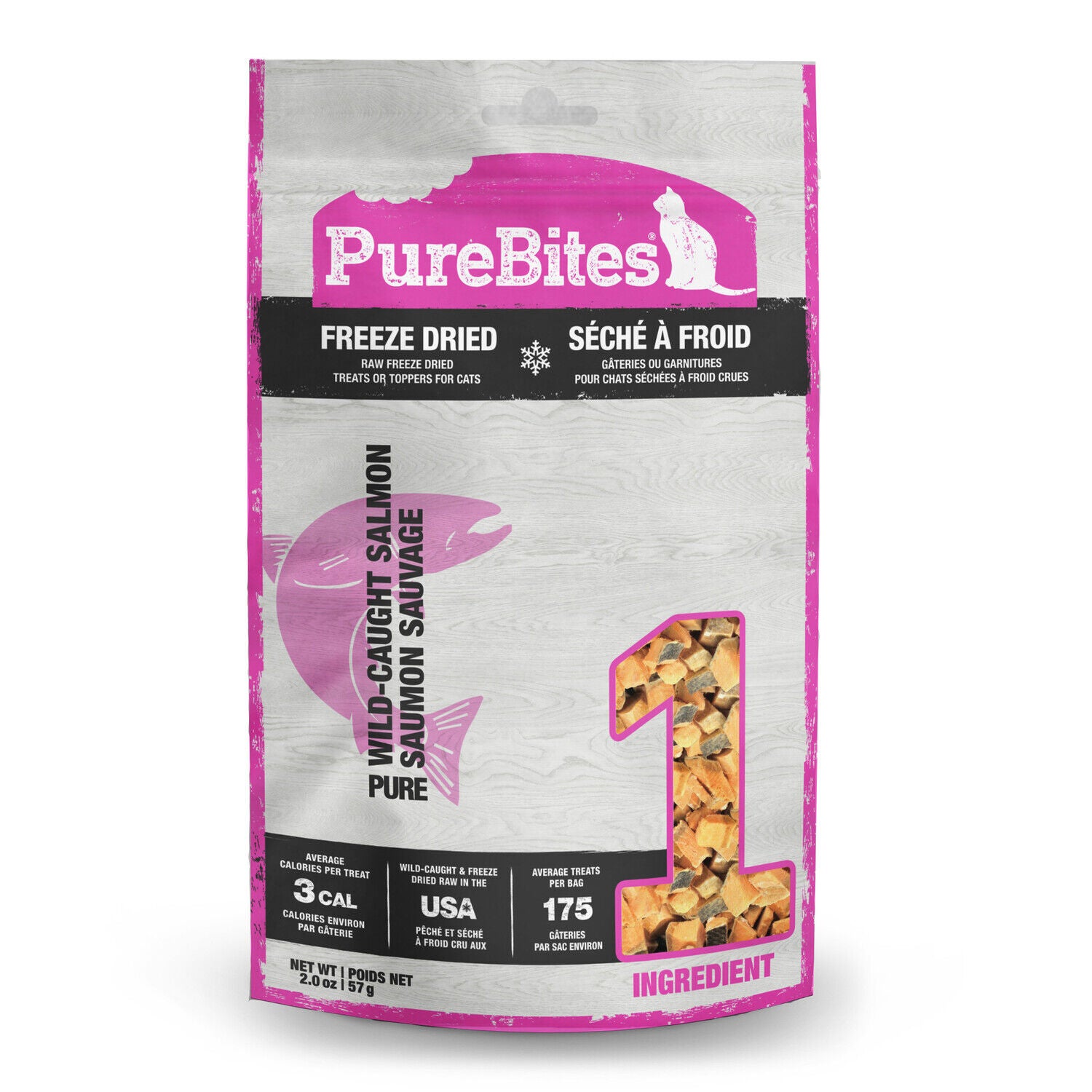 Purebites Salmon Freeze Dried Cat Treats, 1 Ingredient, Made In Usa