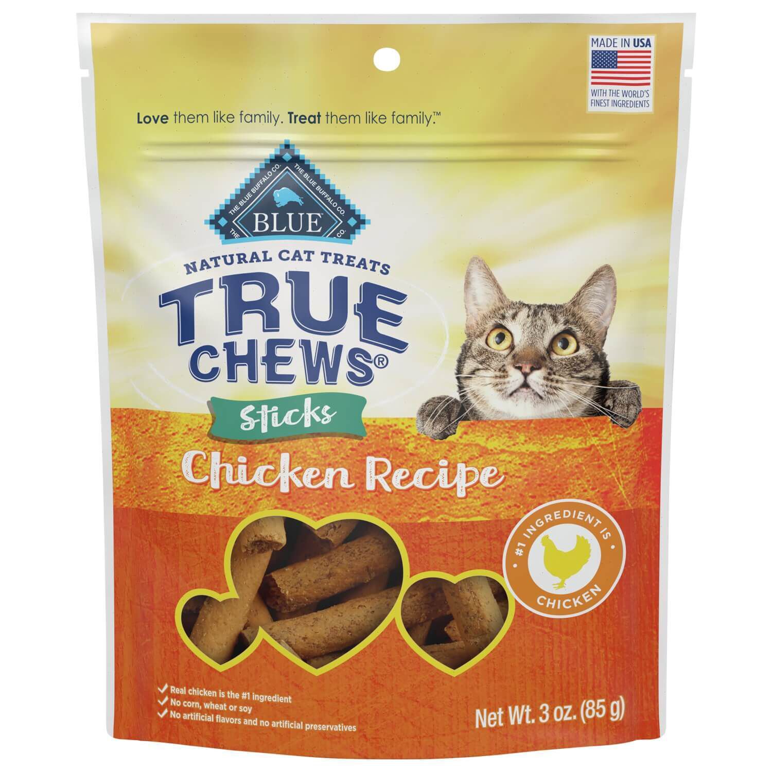 Blue Buffalo True Chews Sticks Natural Cat Treats, Chicken