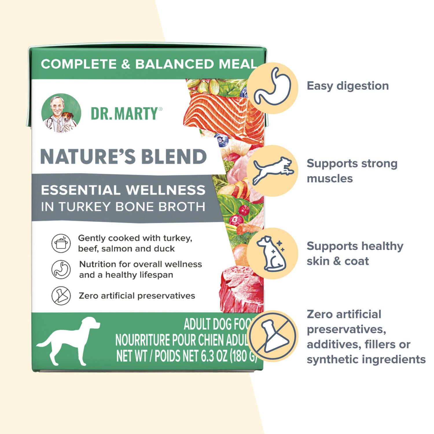 Dr. Marty Essential Wellness In Turkey Broth Wet Dog Food, 6.3Oz - Pack Of 12