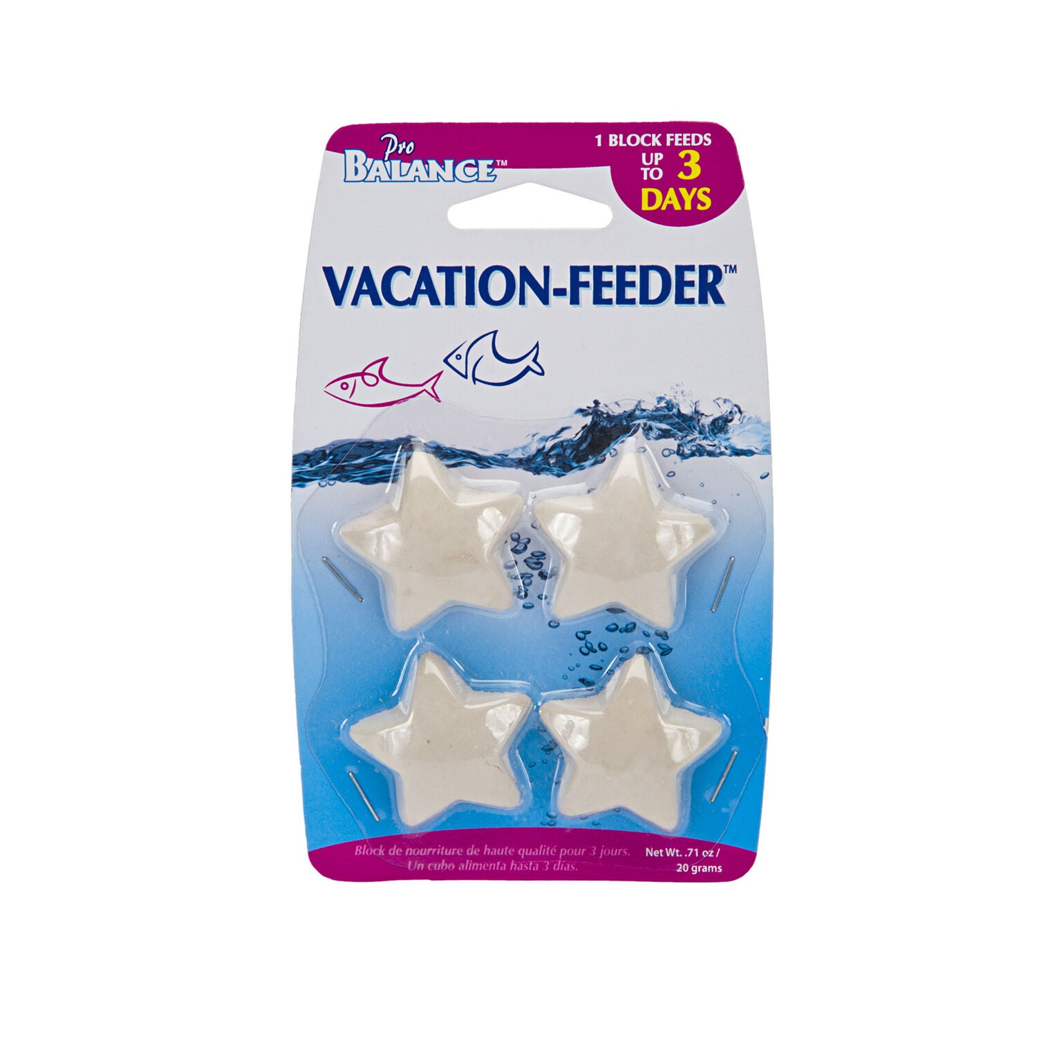 Penn-Plax Pro Balance Vacation Fish Feeder Blocks Star Shap, Slow Releasefish Food For Up To 3 Days