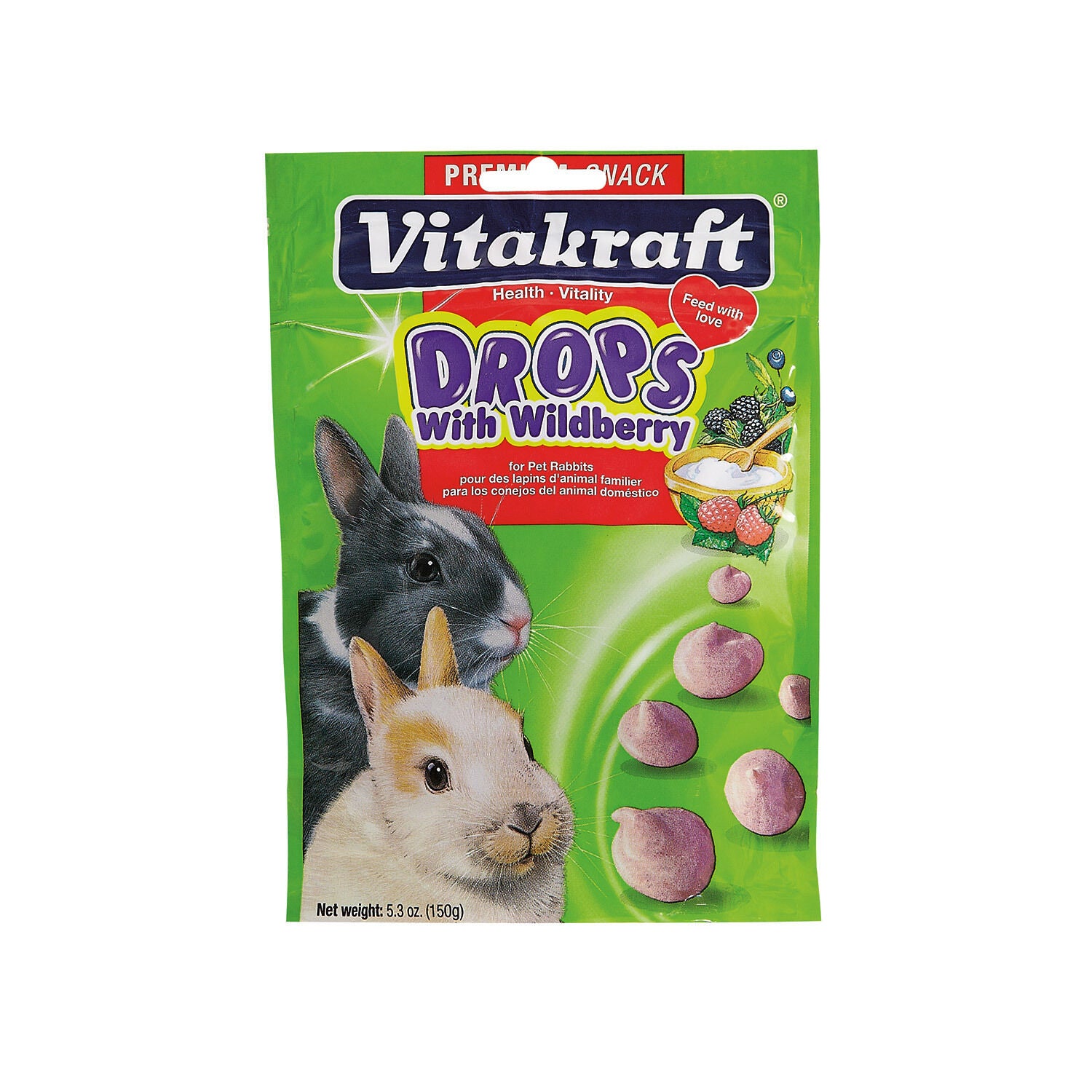 Vitakraft Drops With Wildberry For Rabbits Small Animal Treat