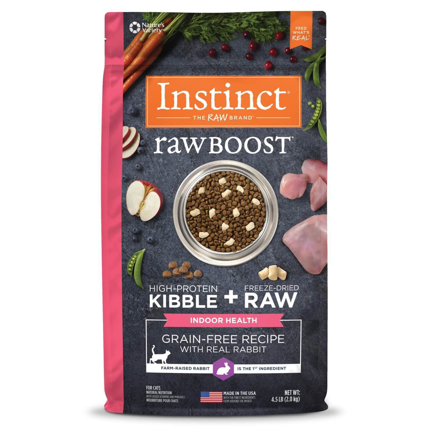 Instinct Raw Boost Indoor Grain-Free Recipe With Real Rabbit Dry Cat Food