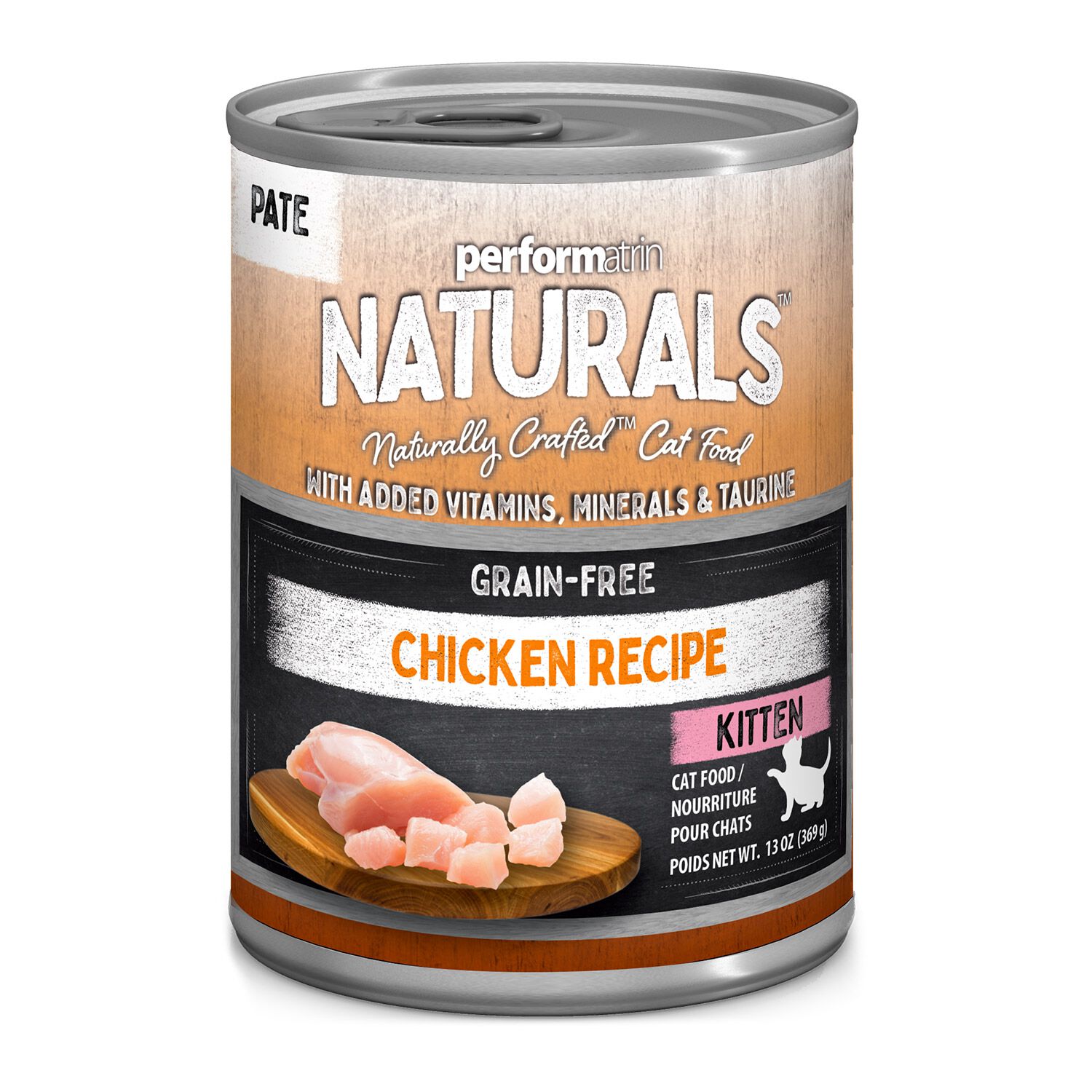 Performatrin Naturals Grain-Free Chicken Pate Wet Cat Food For Kittens, 3-Oz