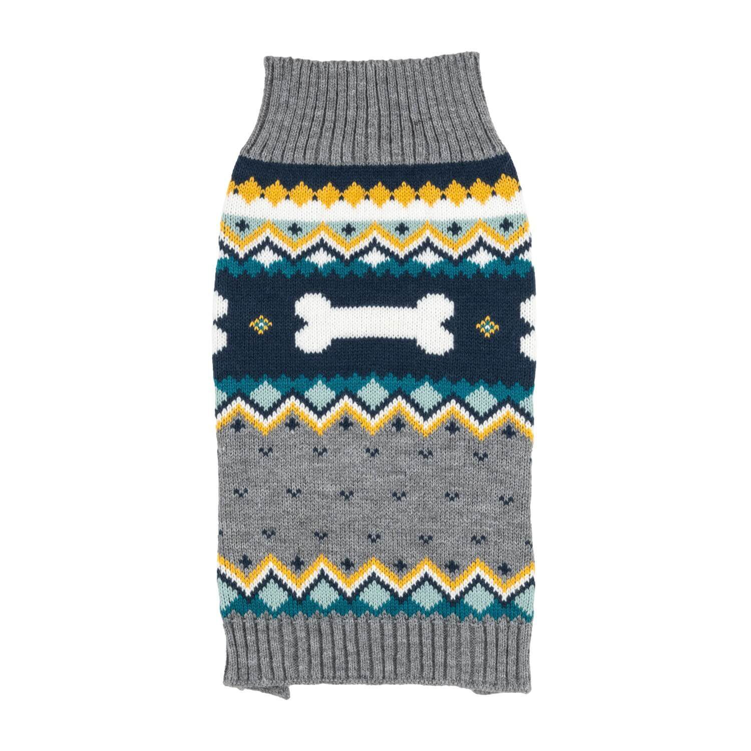Simply Dog Grey Bone Fall Dog Sweater