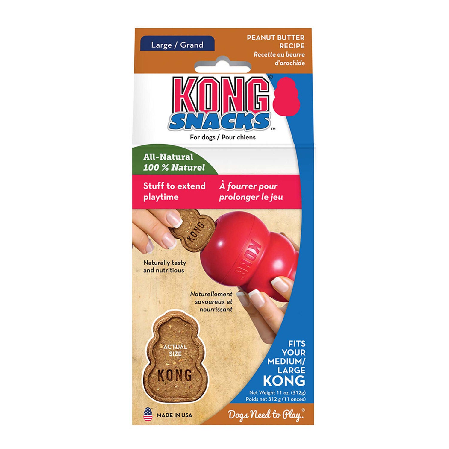 Kong Stuff'n Peanut Butter Snacks Dog Toy Treat