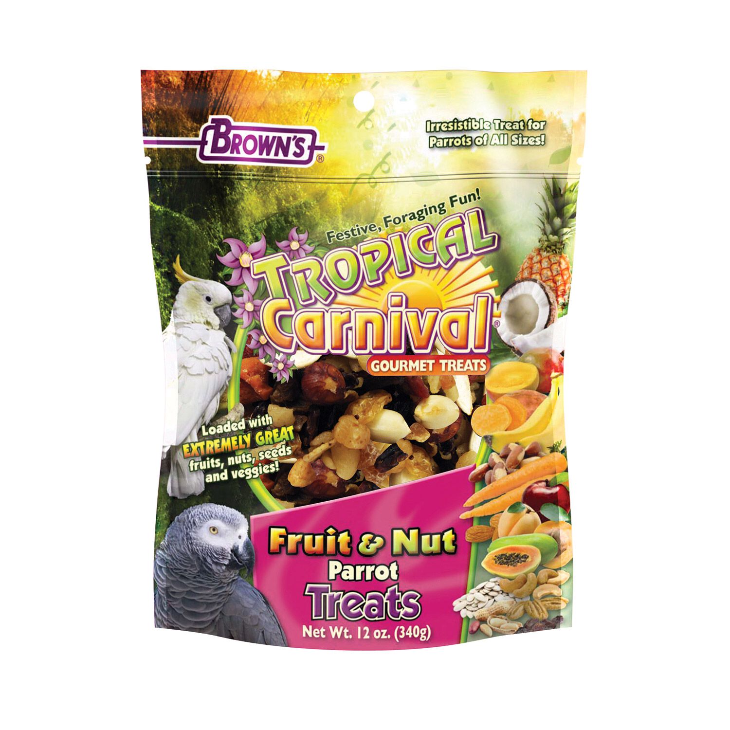 Tropical Carnival Fruit & Nut Parrot Bird Treat