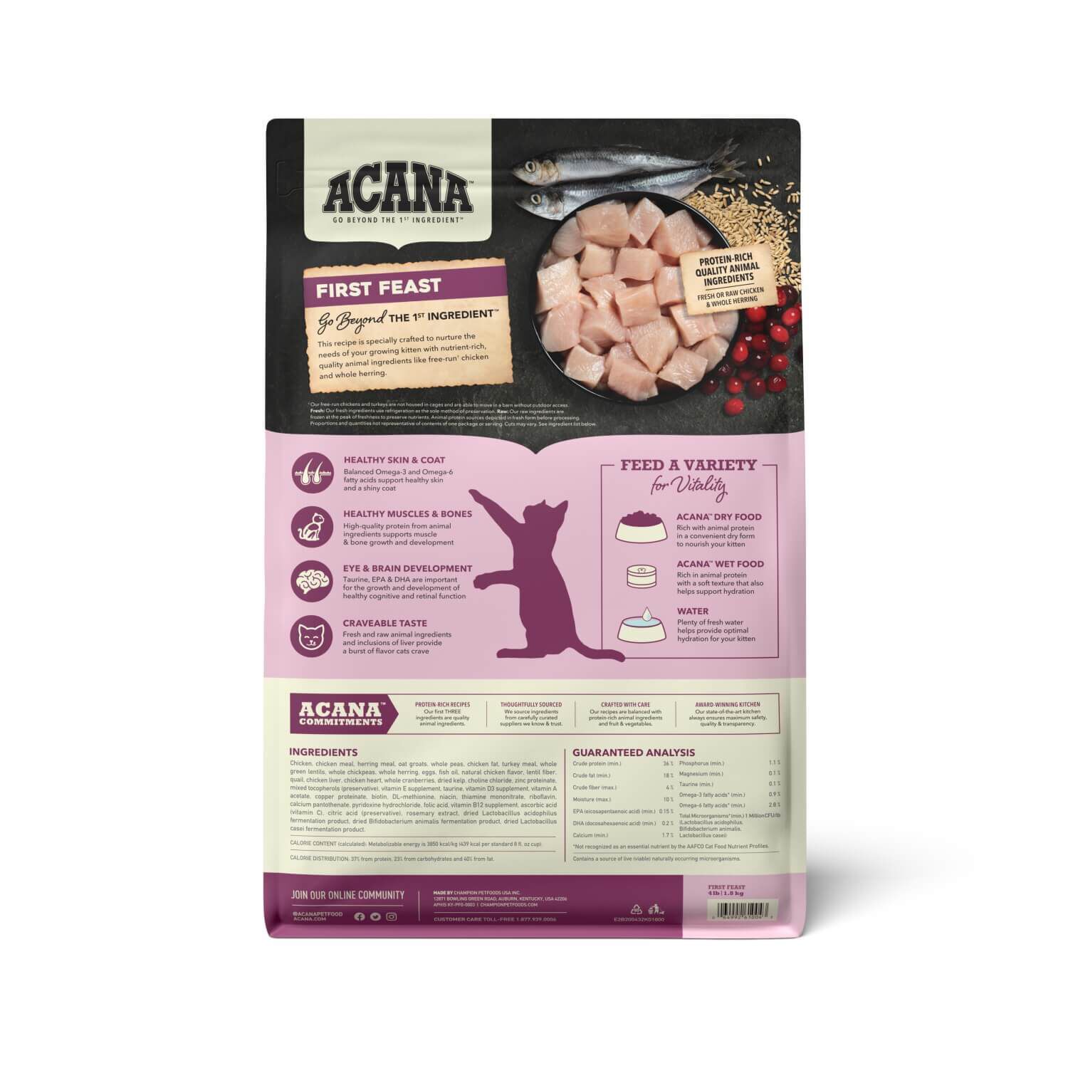 Acana First Feast, Chicken And Fish Dry Cat Food For Kittens