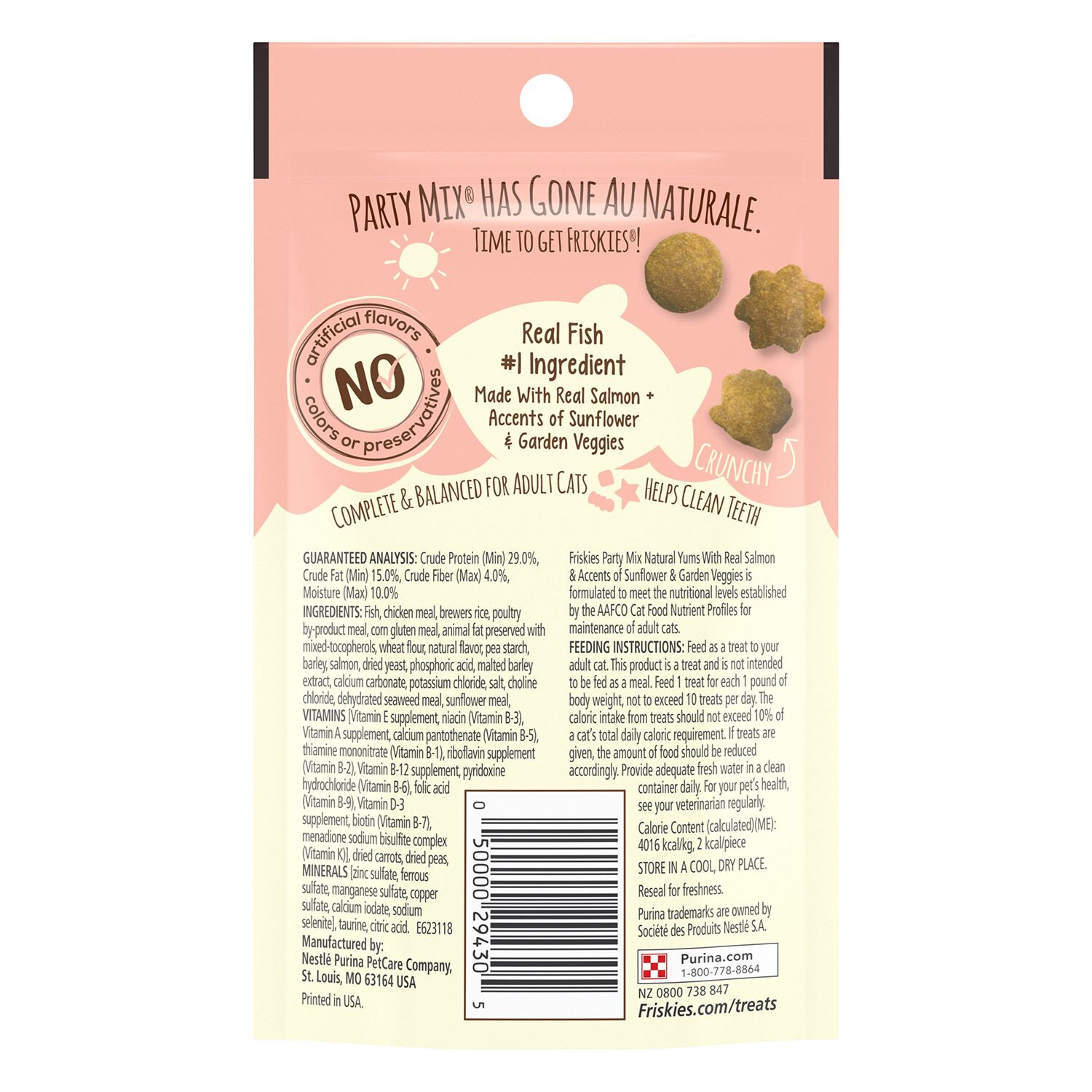 Friskies Party Mix Naturals With Real Salmon Cat Treat