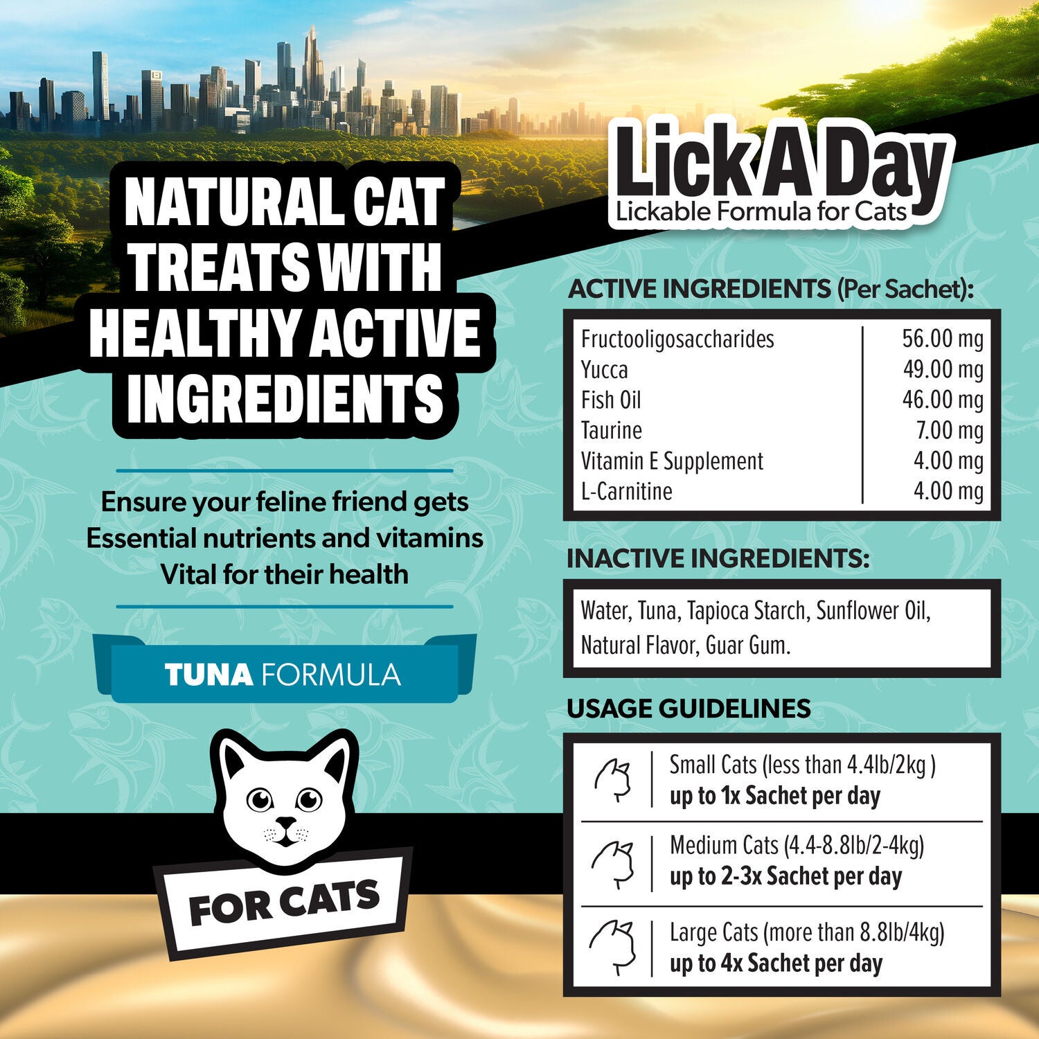 Petbeing Lick A Day 7-In-1 Functions Lickable Tuna Puree Supplement For Cats, 7 Count