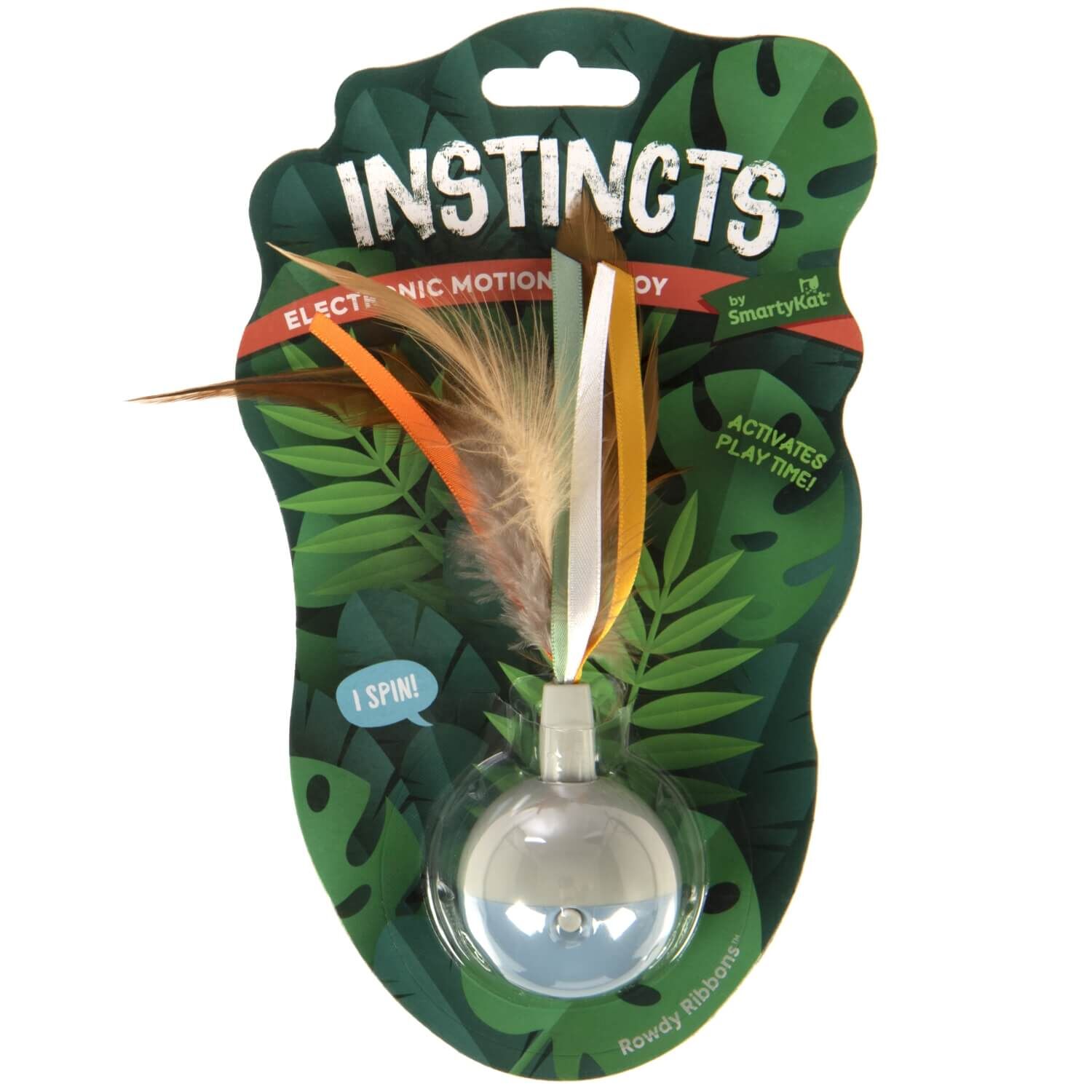 Instincts By Smartykat&reg;Rowdy Ribbons Electronic Motion Spinning Ball Cat Toy, Battery Powered