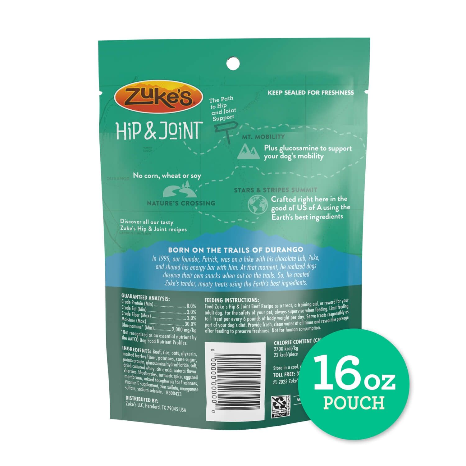 Zuke's Hip & Joint Soft & Chewy Dog Treats, Beef Recipe