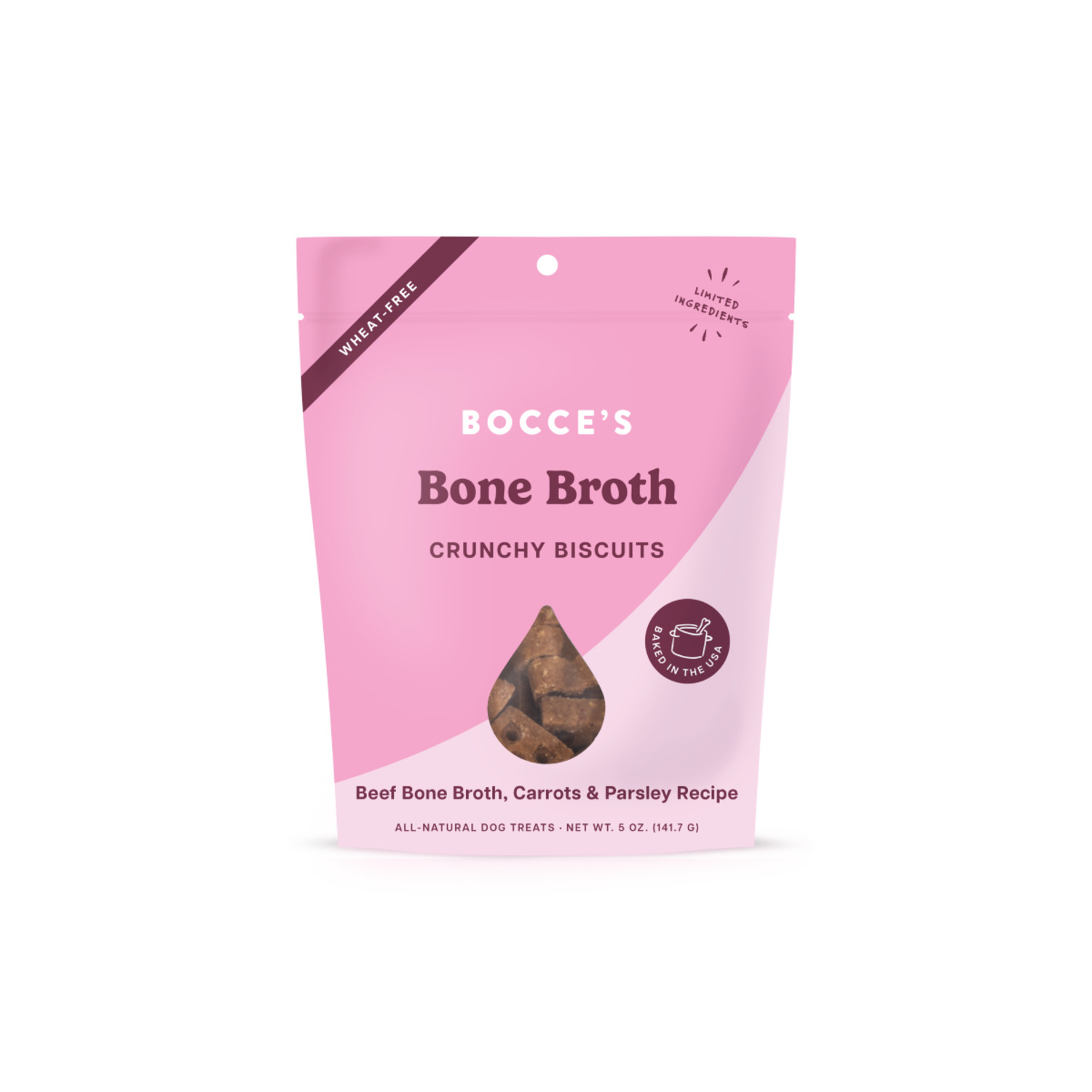 Bocce's Bakery Bone Broth Biscuit Dog Treats, 5Oz