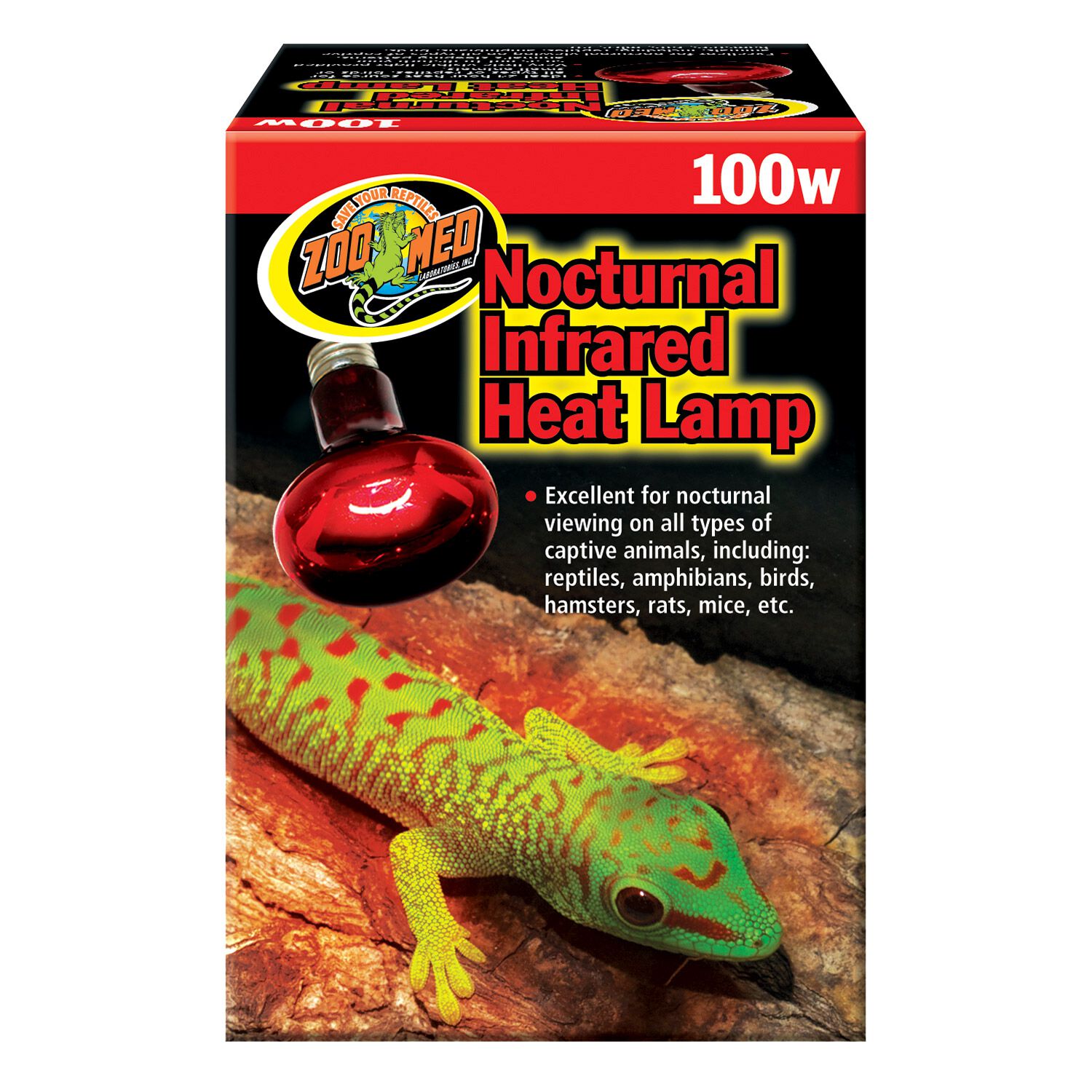 Zoo Med Nocturnal Infrared Heat Lamp For Reptiles, 75-Watts