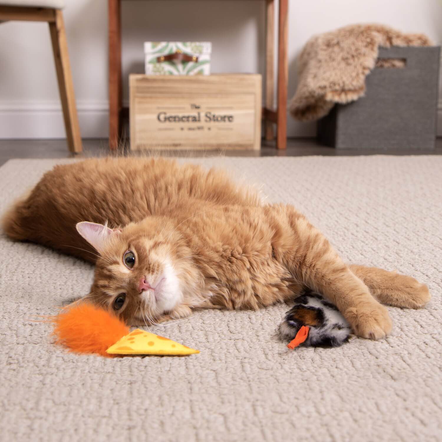 Instincts By Smartykat&reg; Mouse 'N Mate Refillable Mouse Cat Toy And Feathered Cheese Cat Toy With Bonus Tube Of Happynip Silvervine & Catnip
