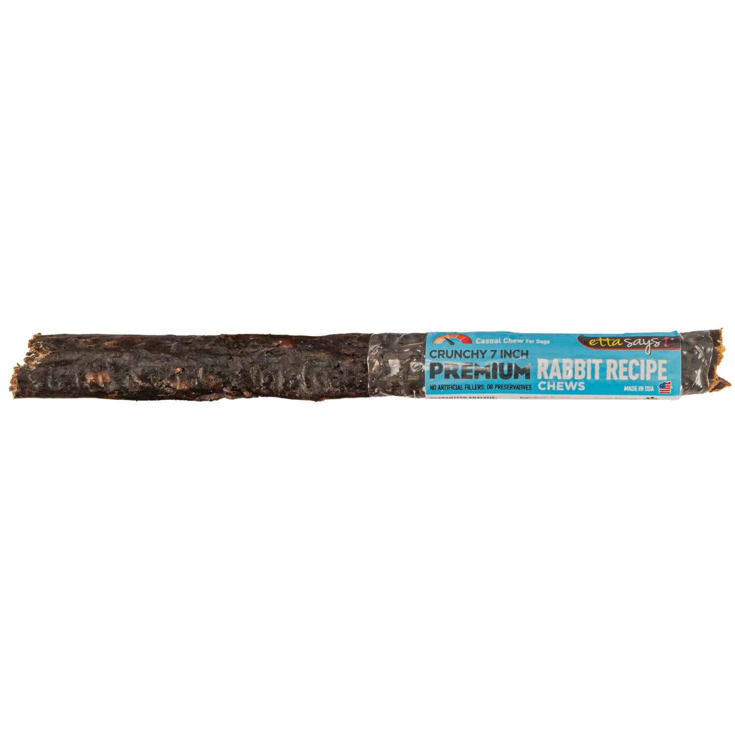 Etta Says! Premium Crunchy Rabbit Chew Dog Treats, 7In