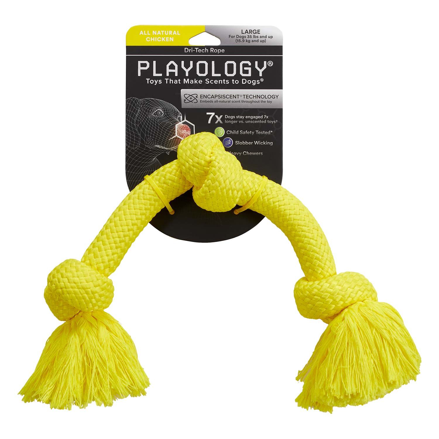 Playology All Natural Chicken Scented Dri-Tech Rope Dog Toy