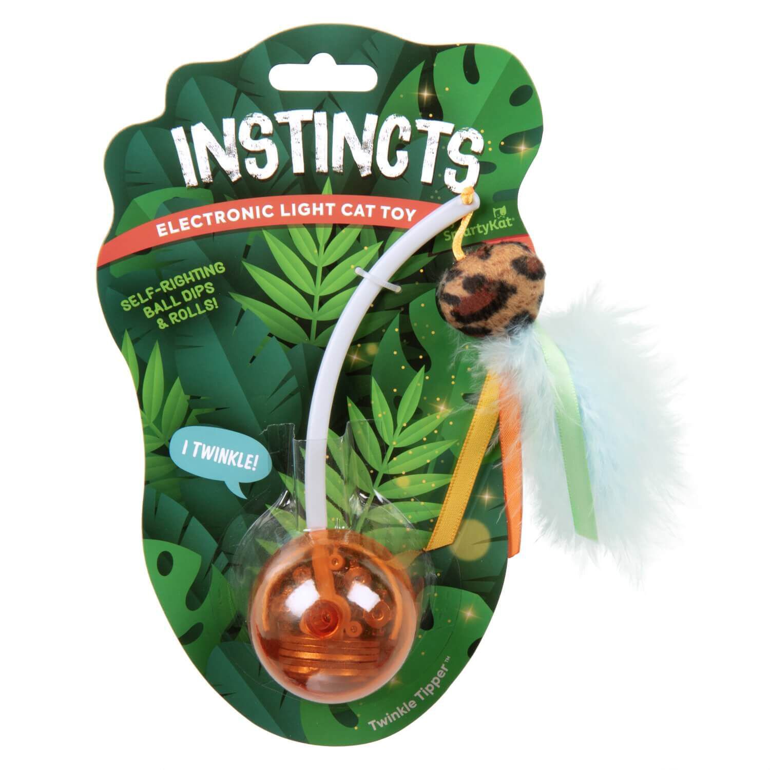 Instincts By Smartykat&reg;  Twinkle Tipper&trade; Electronic Light Ball Cat Toy With Self Righting Teaser Wand