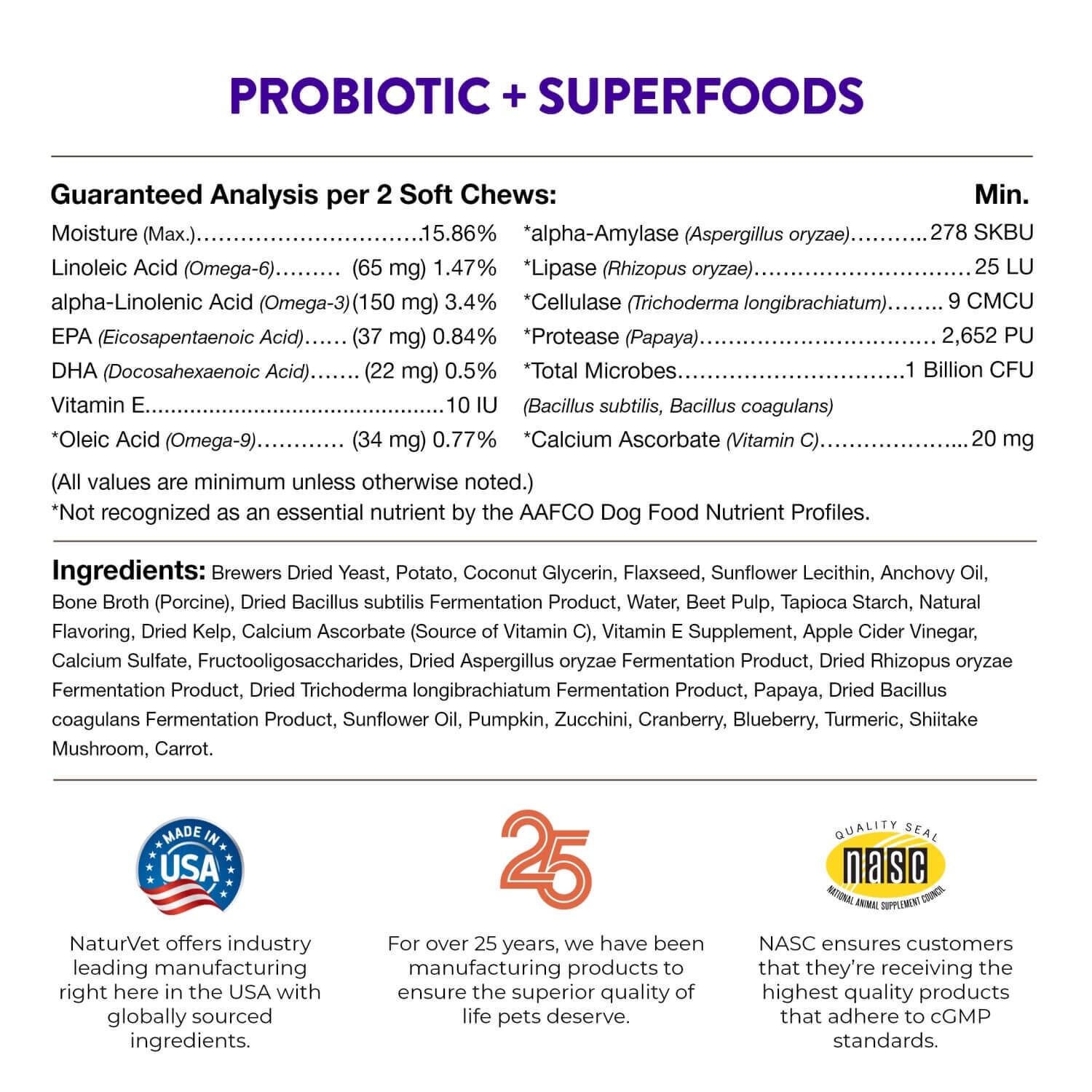 Naturvet Evolutions Probiotic + Superfoods Soft Chew Supplements For Dogs