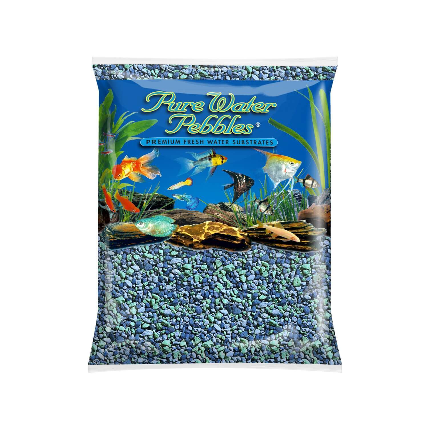 Pure Water Pebbles Aquarium Gravel, Blue Lagoon