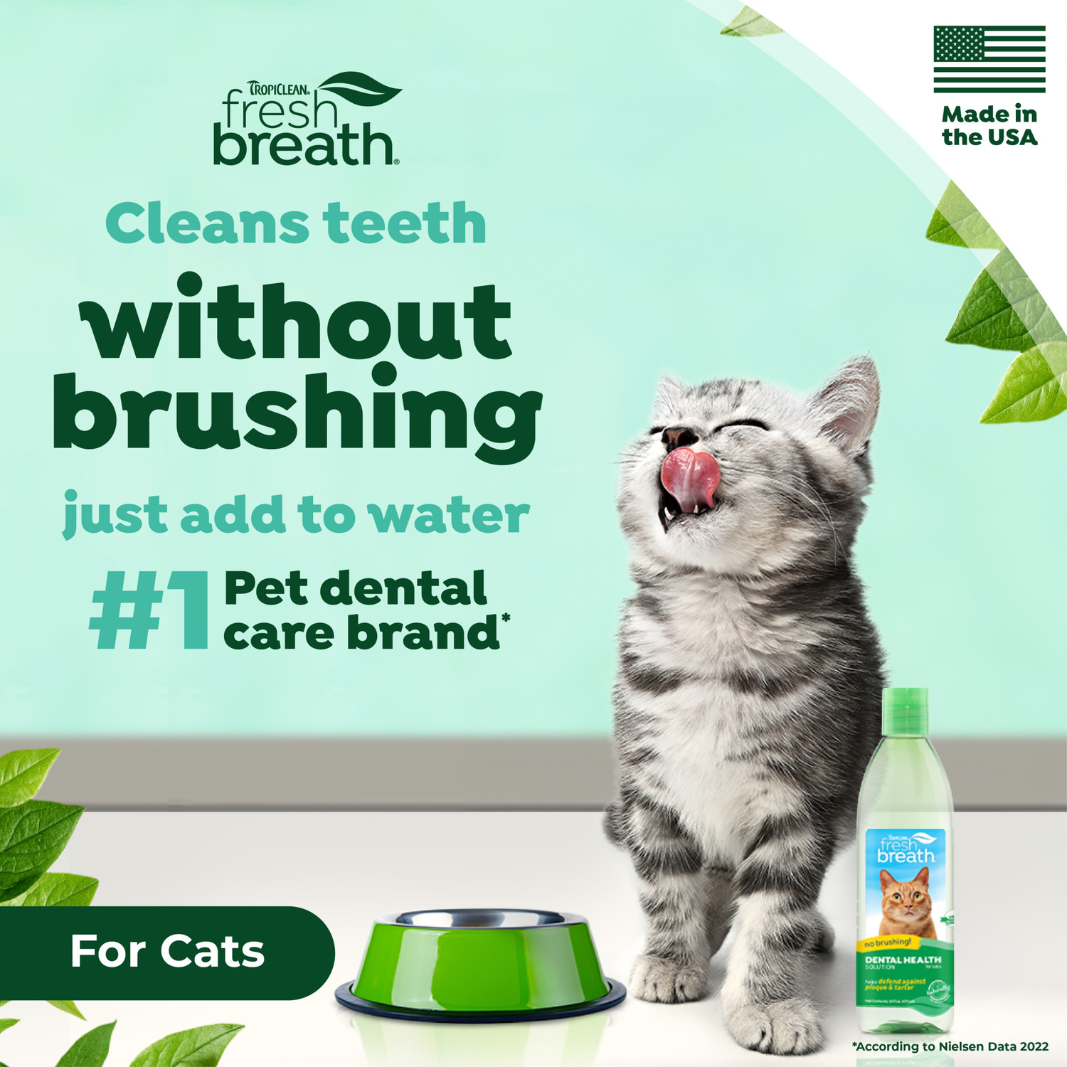 Tropiclean Fresh Breath Dental Health Solution Water Additive For Cats, 8-Oz