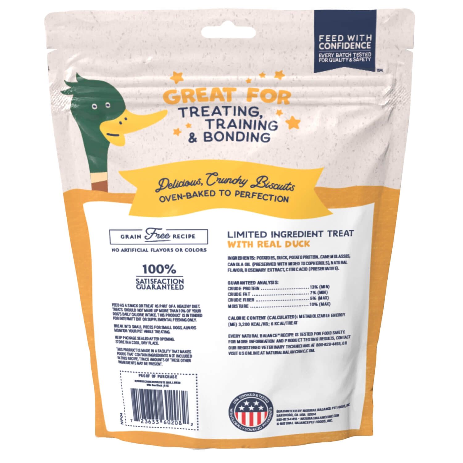 Natural Balance Rewards Limited Ingredient Grain Free Crunchy Small Breed Dog Treats, Duck