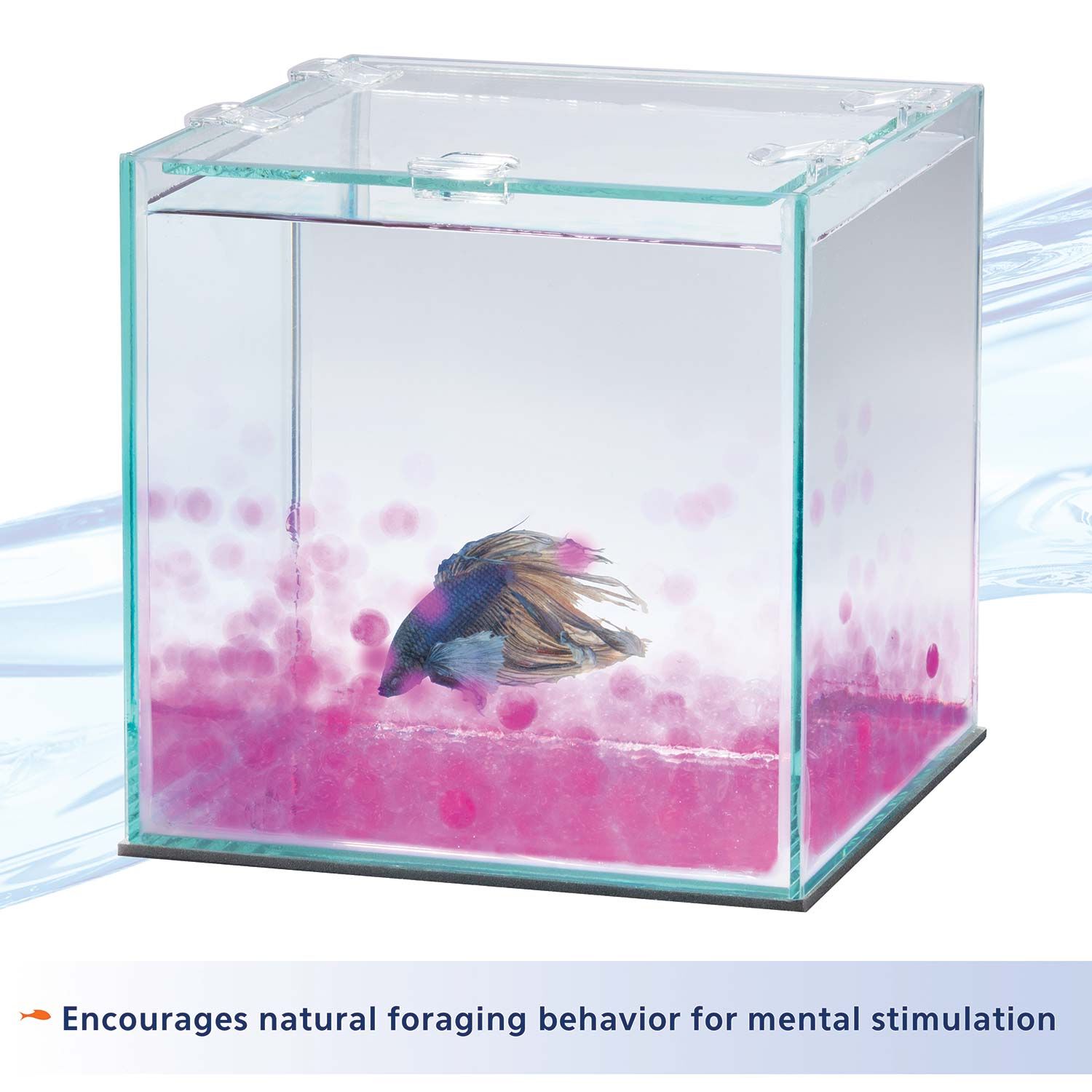 Aqueon Betta Beads Pink, One Pouch